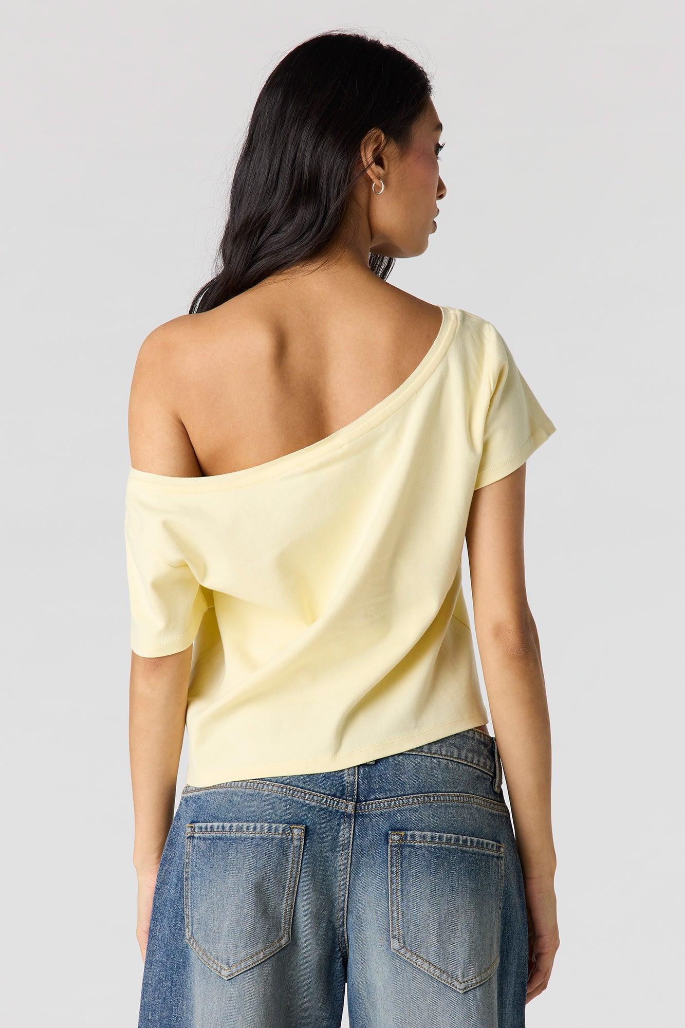 Graphic Off Shoulder Boxy T-Shirt