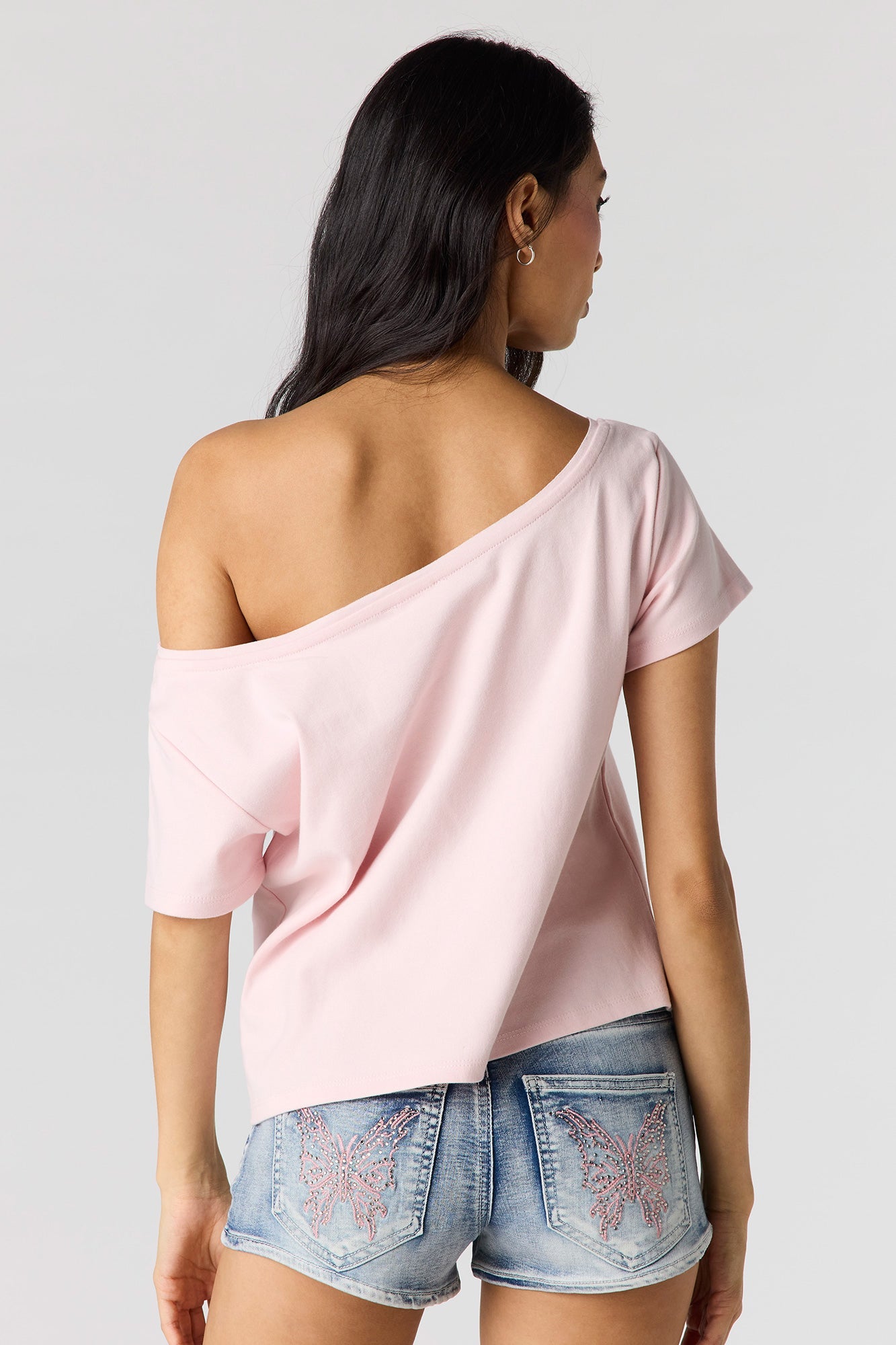 Graphic Off Shoulder Boxy T-Shirt