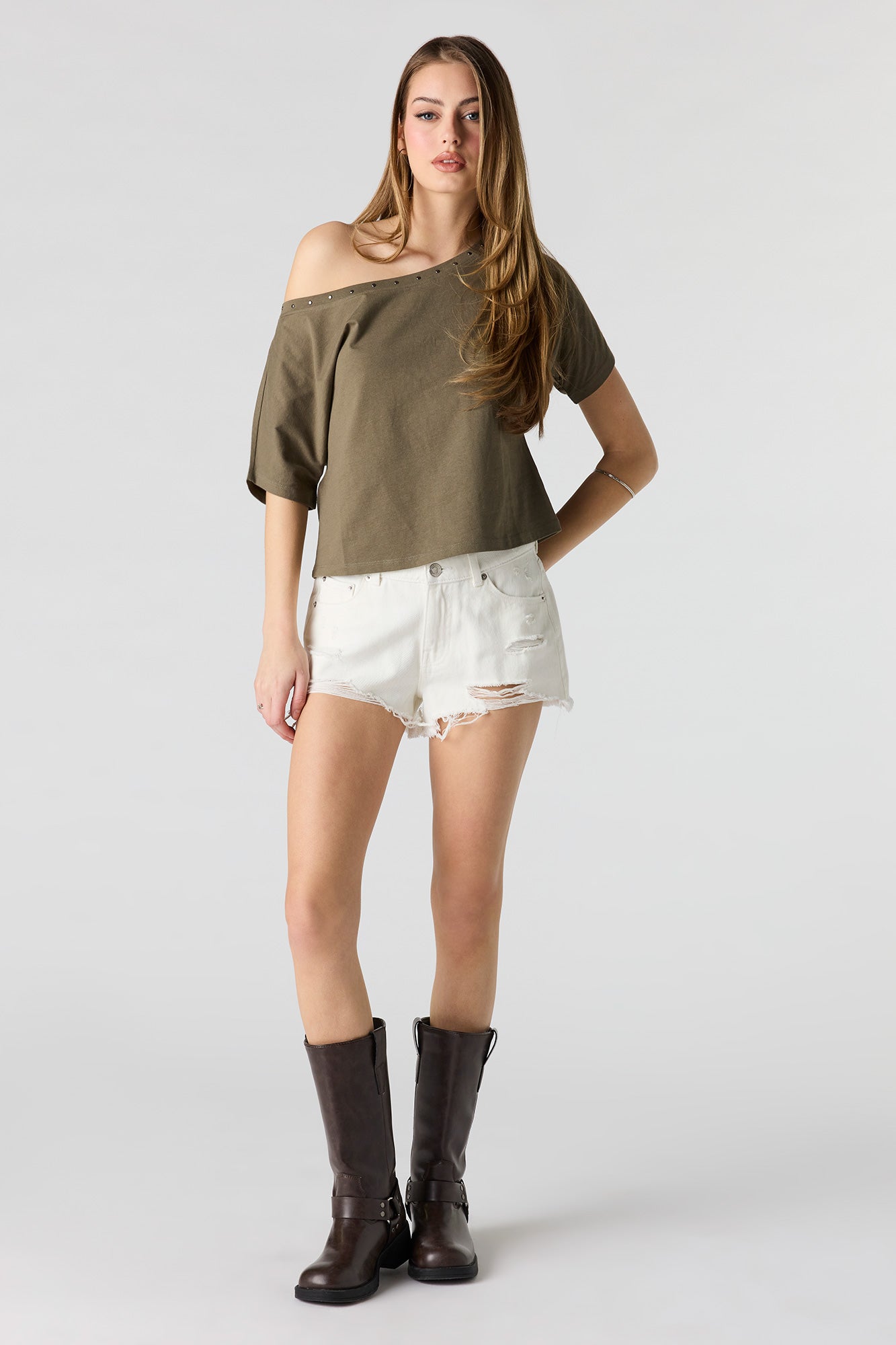 Off Shoulder Studded Top