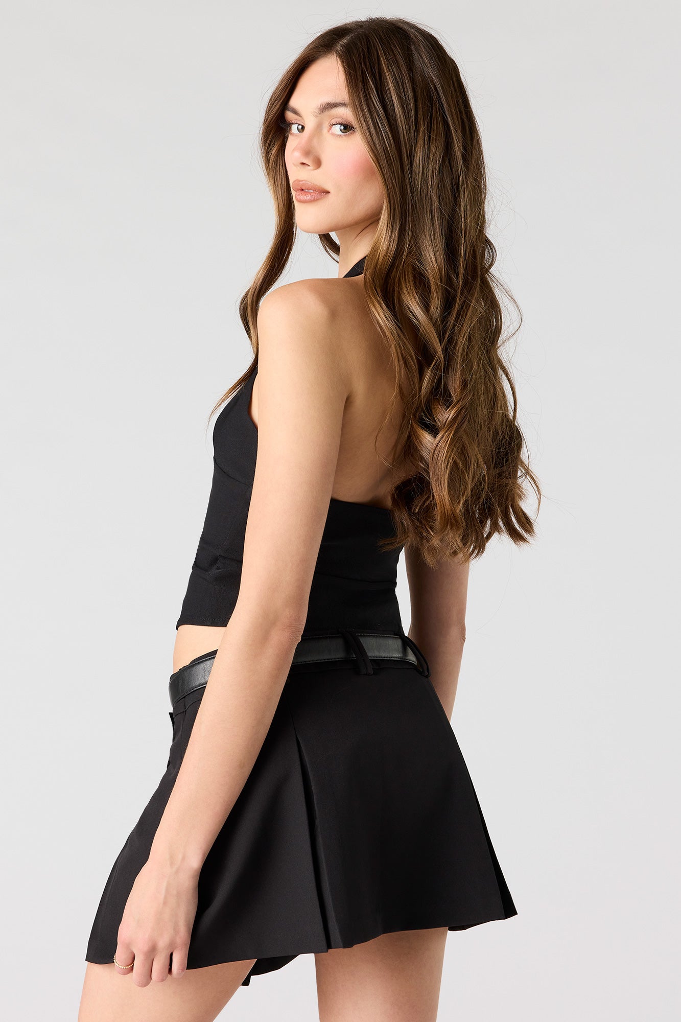 Belted Pleated Skort
