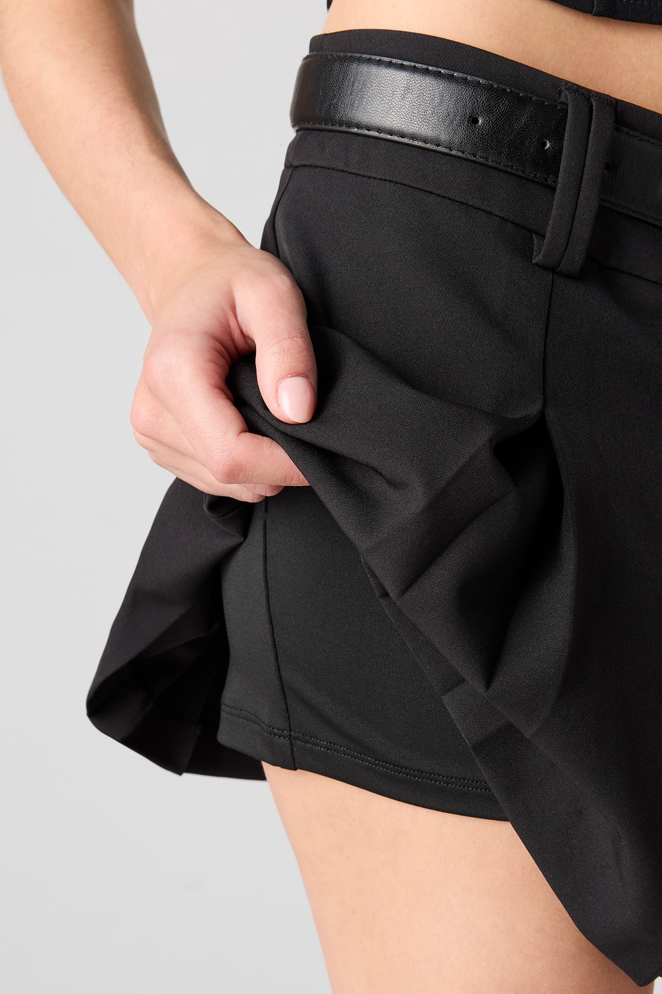 Belted Pleated Skort