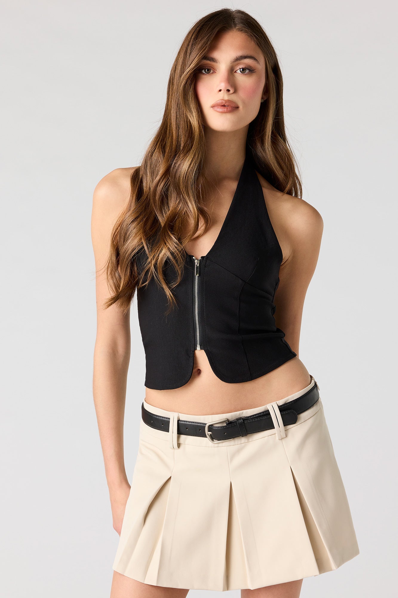 Belted Pleated Skort