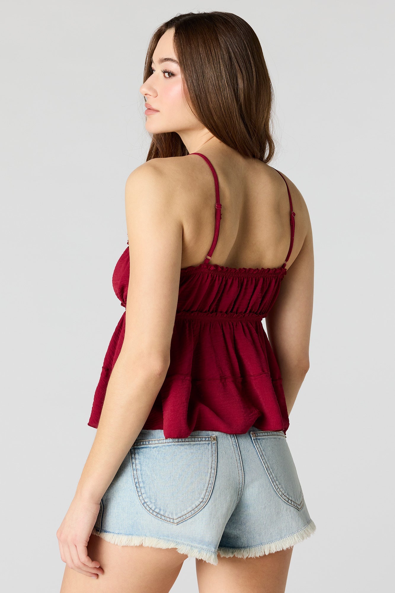Cali Ripped Low Rise Light Denim Short