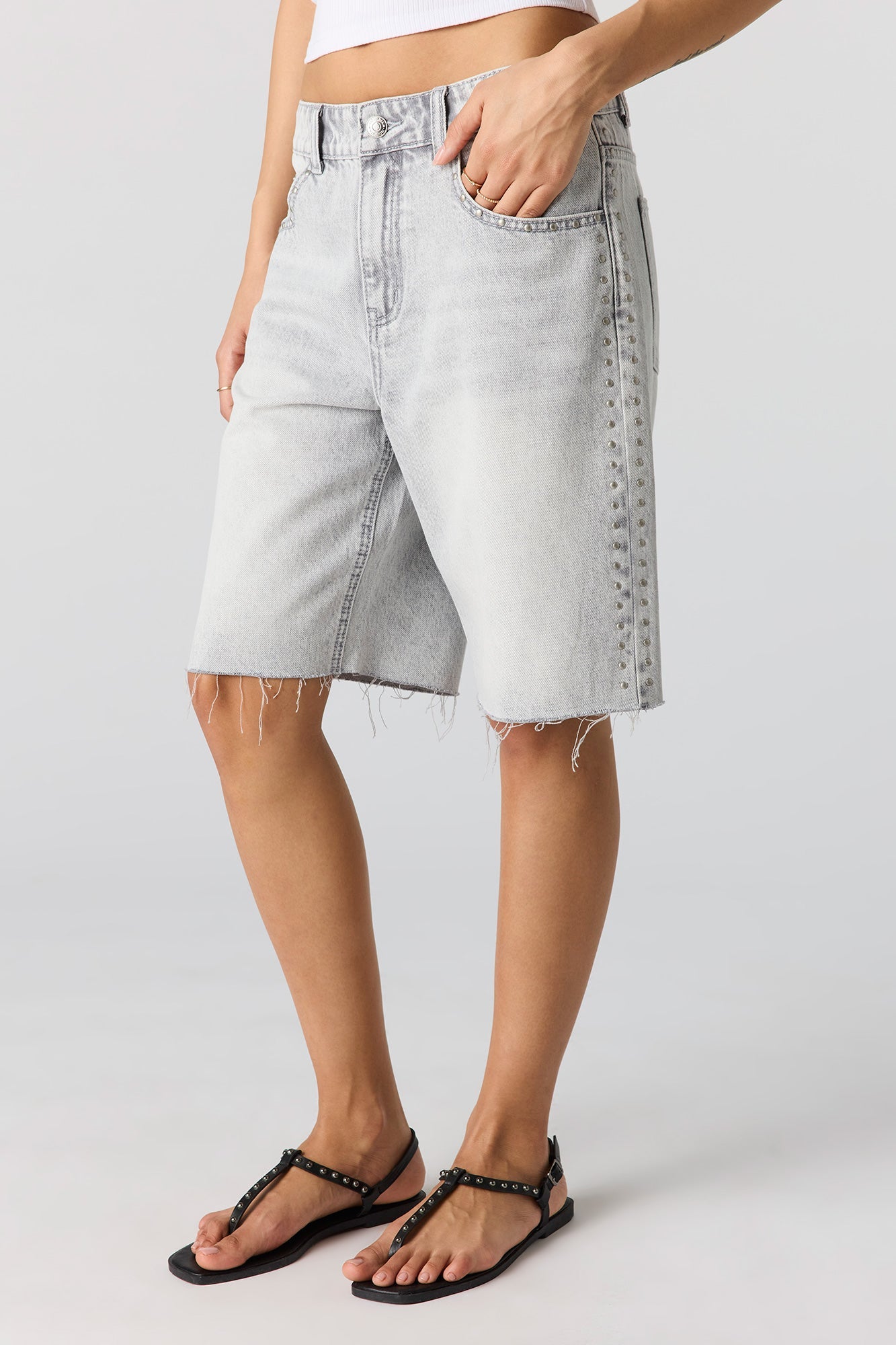 Low Rise Studded Jort 9"