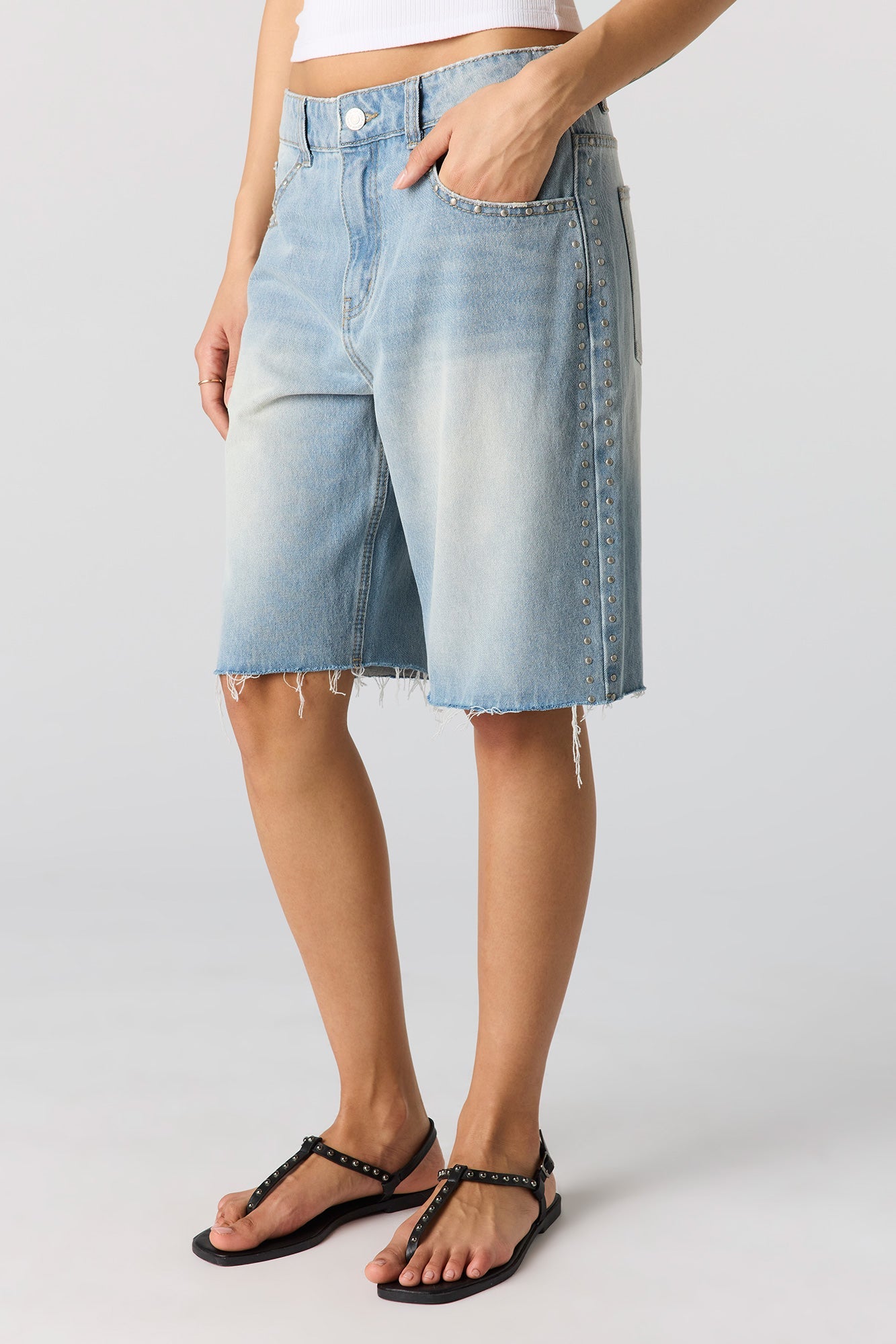 Low Rise Studded Jort 9"