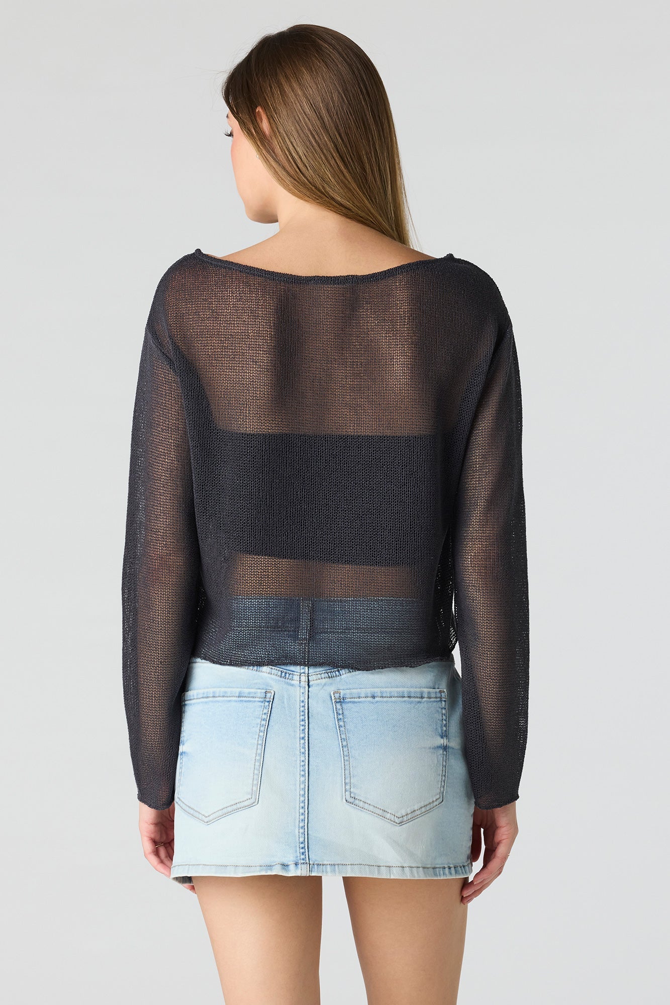 Low Rise Denim Micro Skort