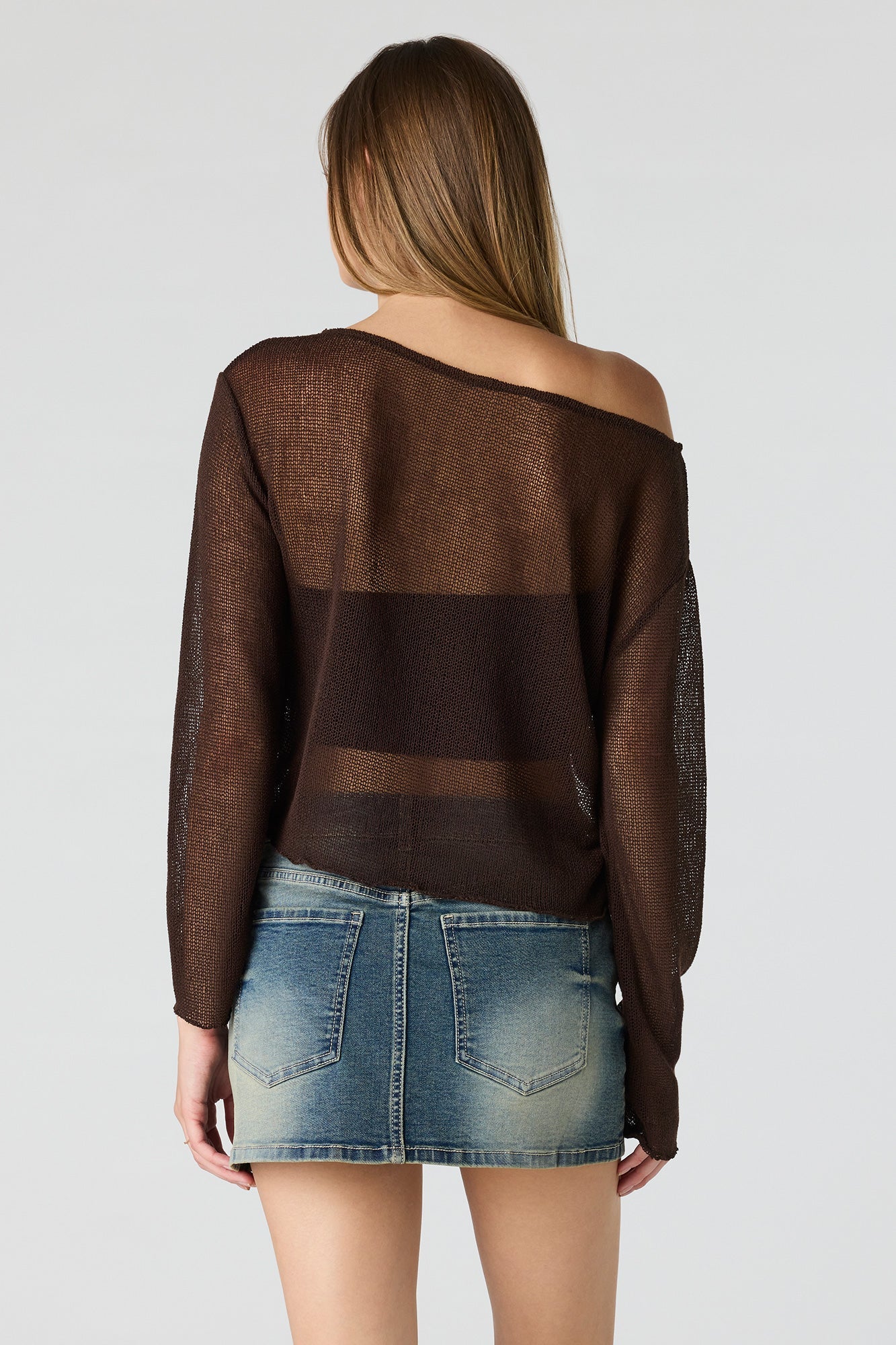 Low Rise Denim Micro Skort