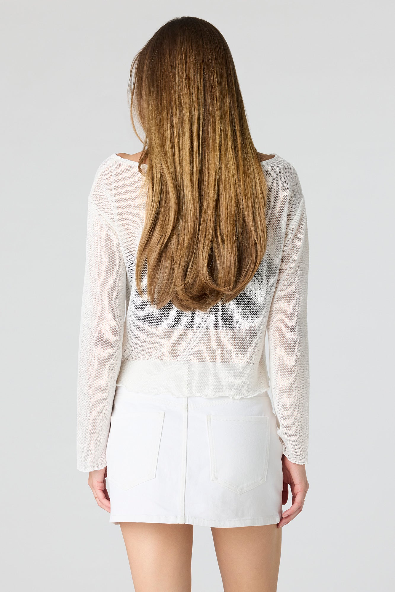 Low Rise Denim Micro Skort