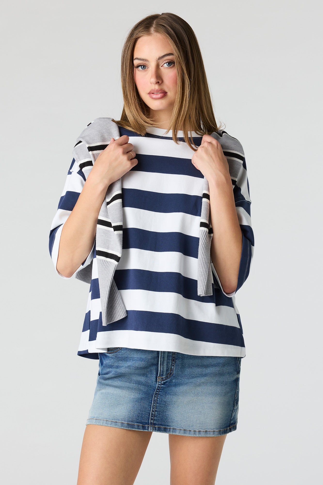 Low Rise Denim Micro Skort