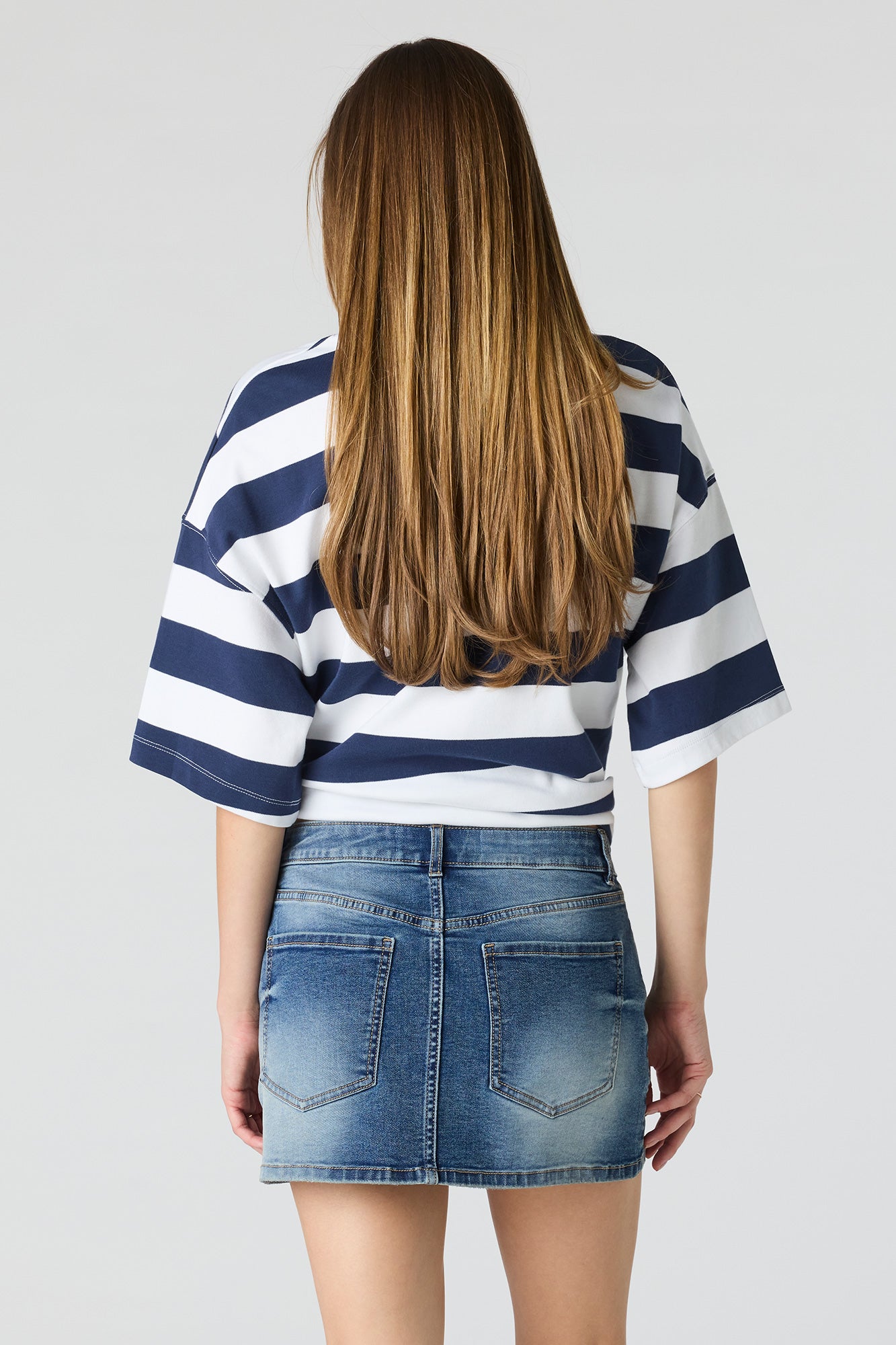 Low Rise Denim Micro Skort
