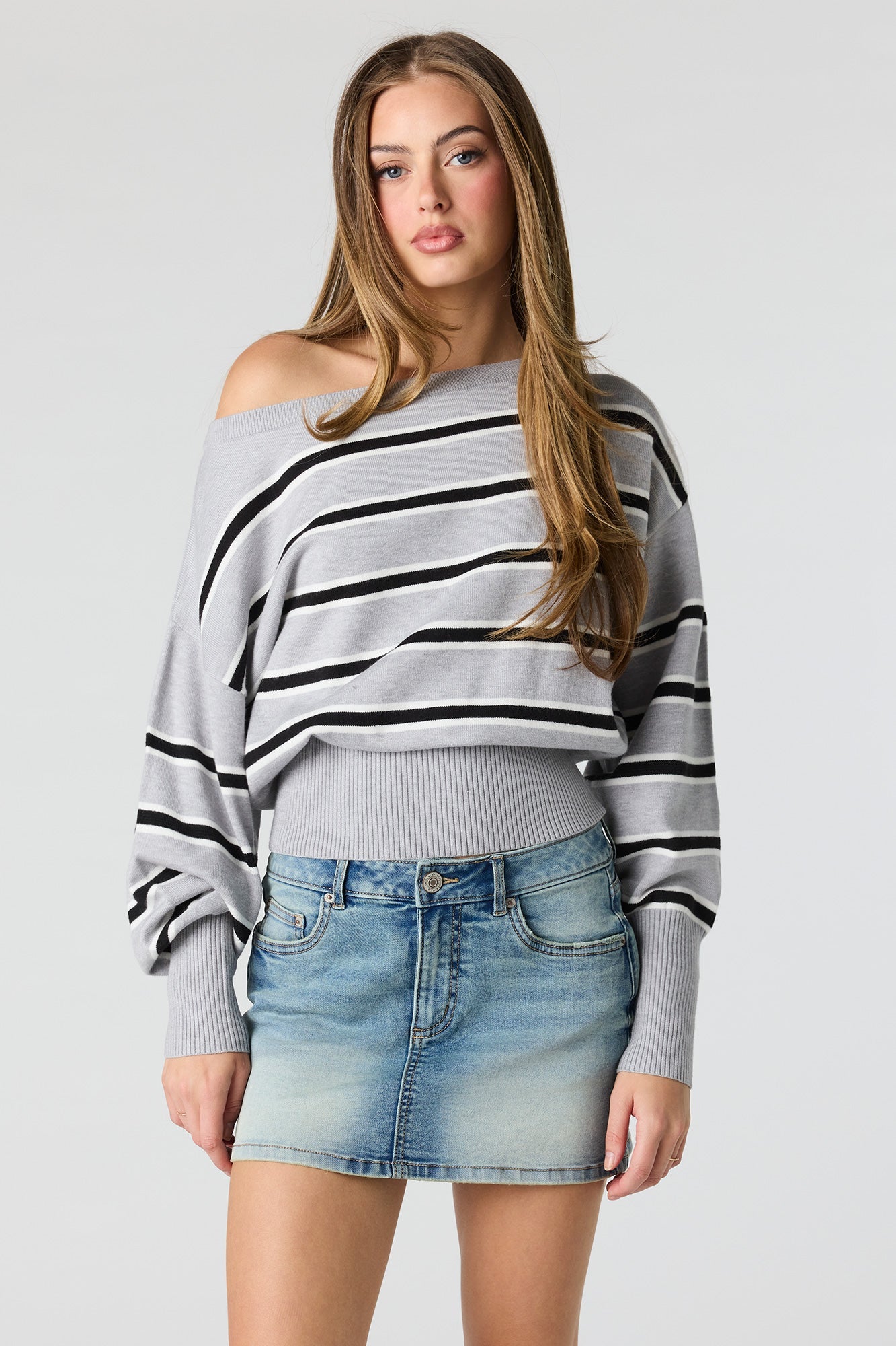 Low Rise Denim Micro Skort
