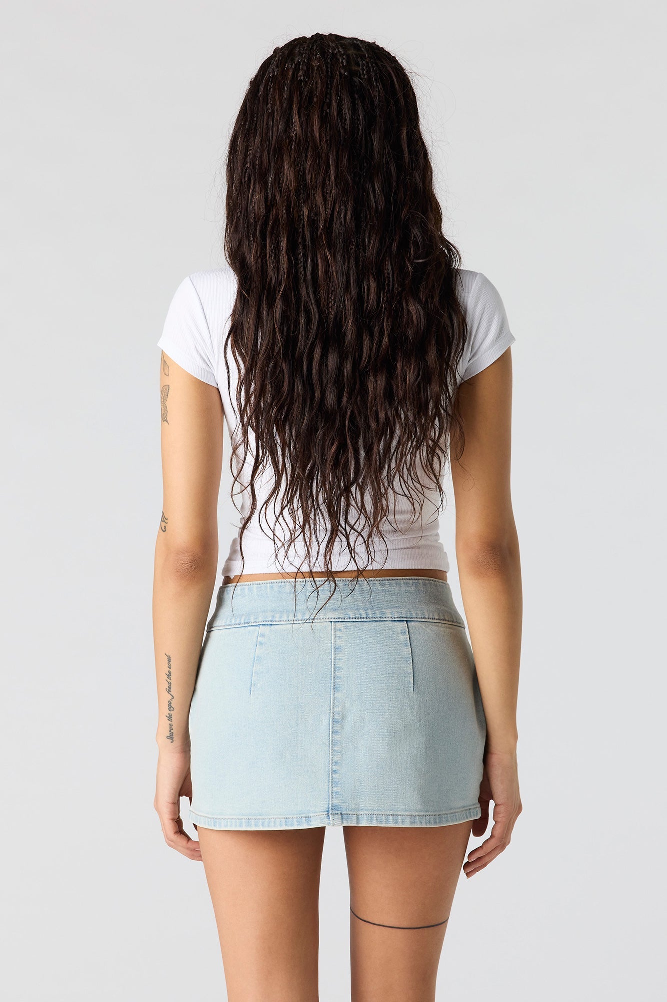 Denim Low Rise Micro Skort
