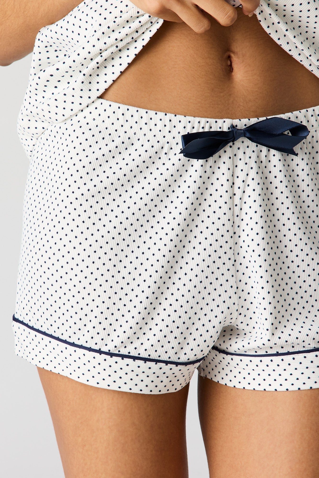 Button-Up Collared Top & Short Pajama Set