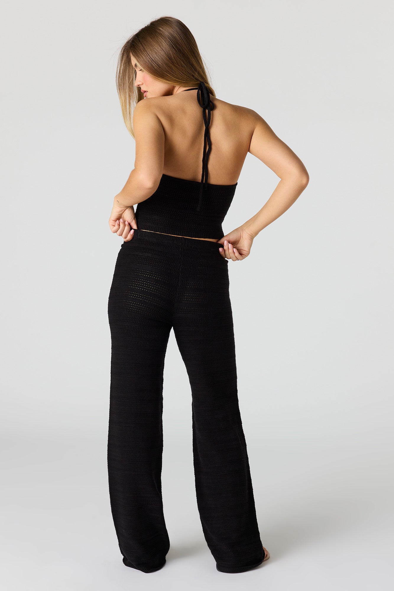 Crochet Halter Tank & Pant Set