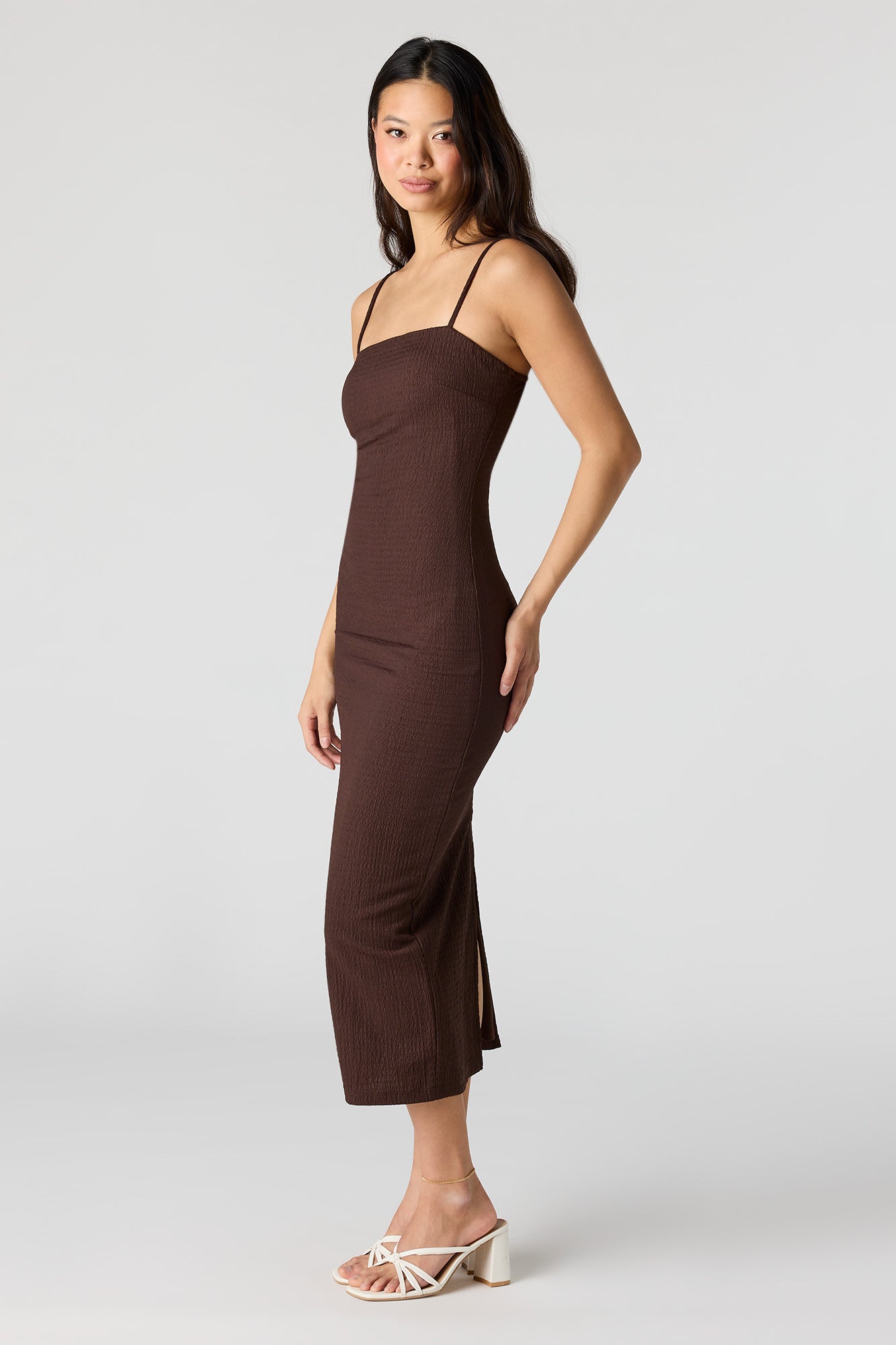 Braless Popcorn Midi Dress
