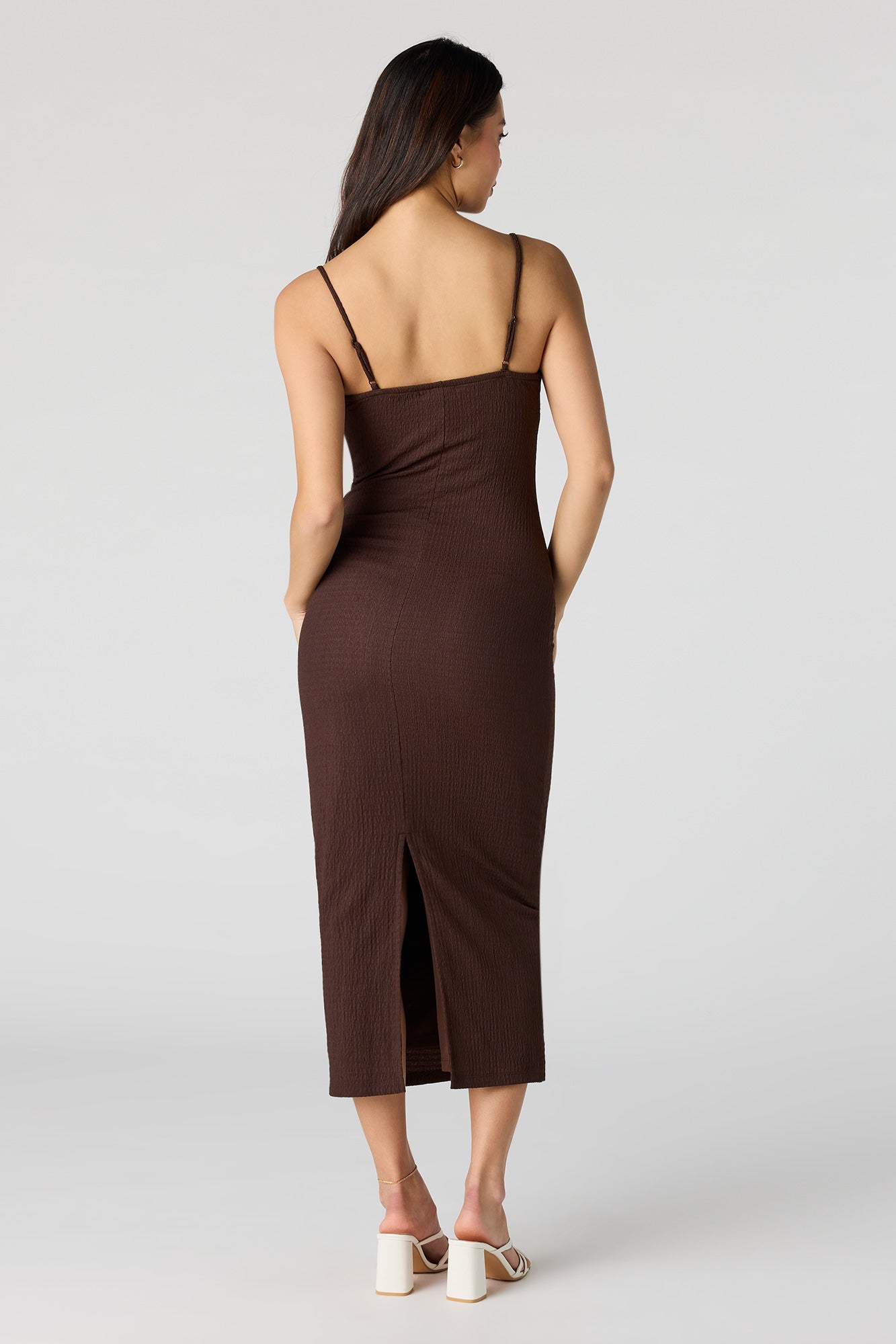 Braless Popcorn Midi Dress