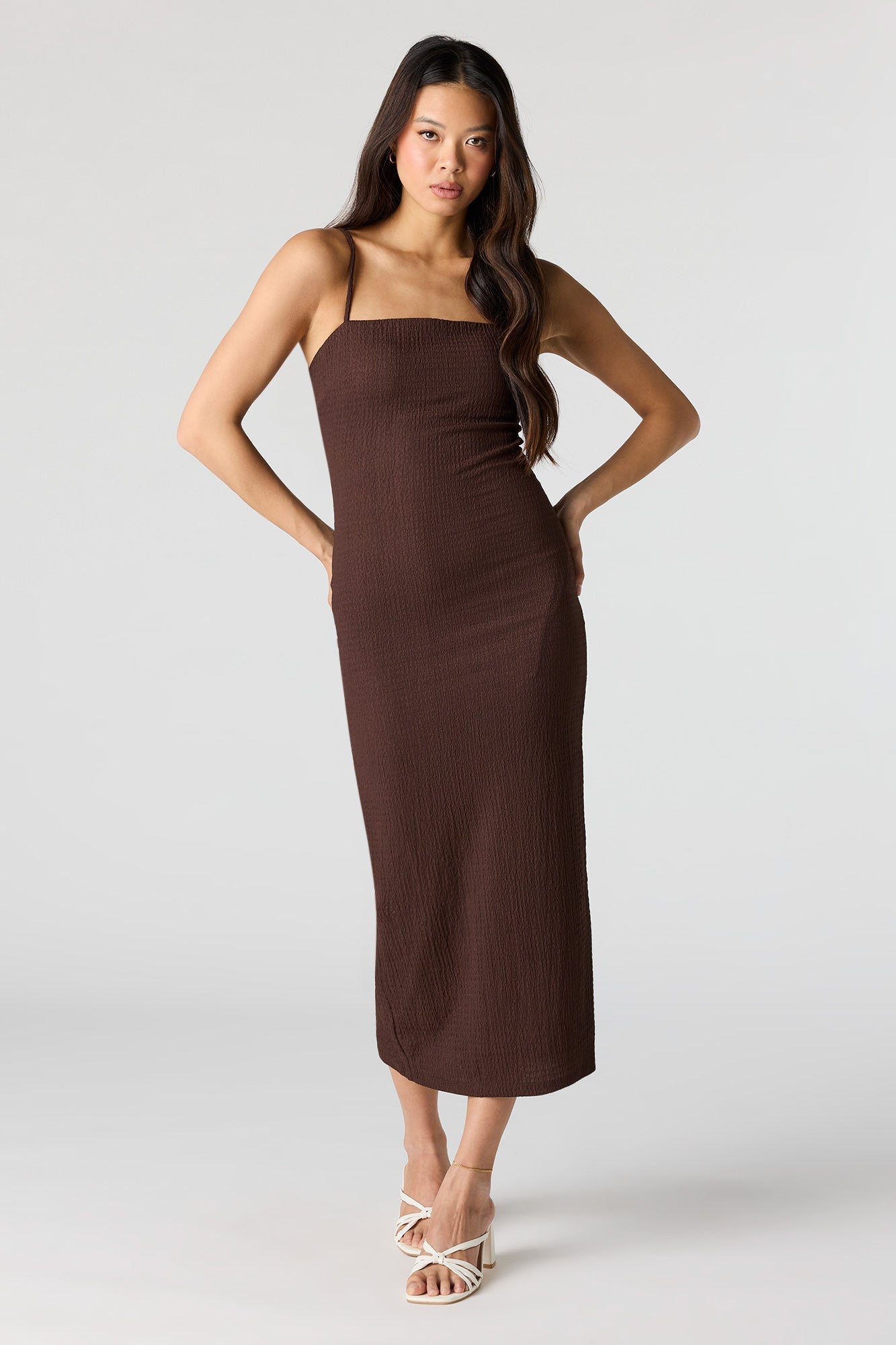 Braless Popcorn Midi Dress