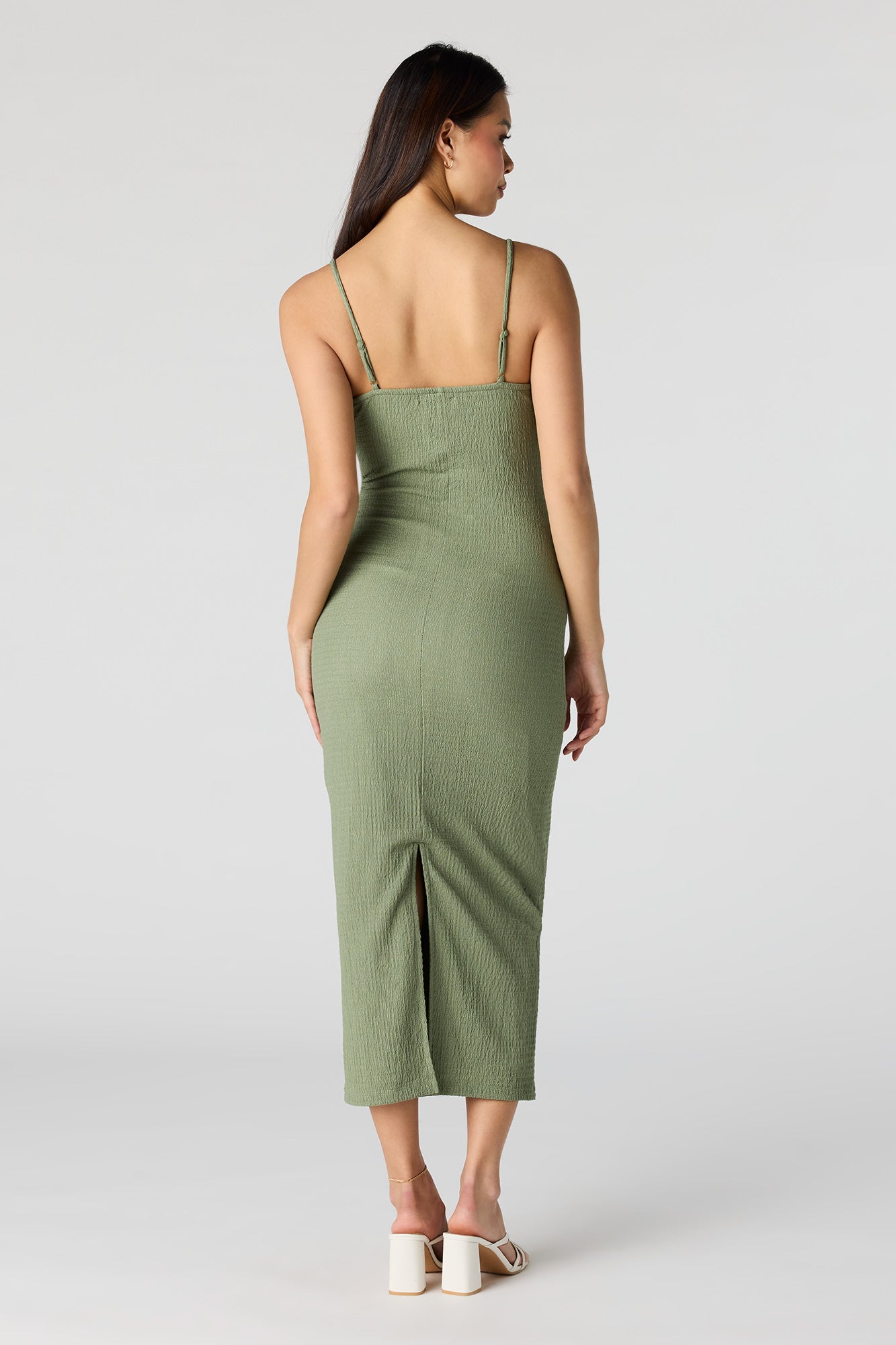 Braless Popcorn Midi Dress