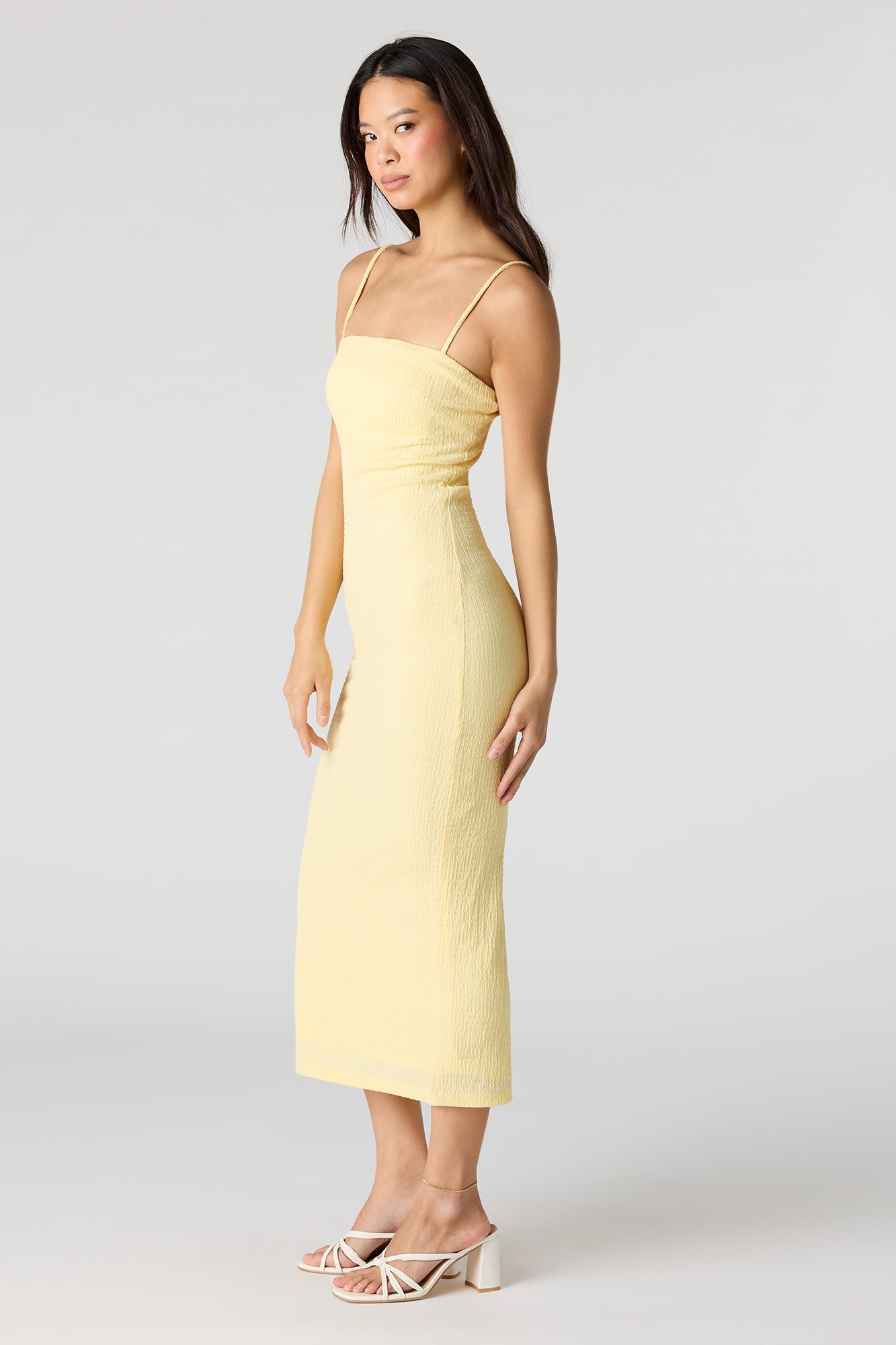 Braless Popcorn Midi Dress