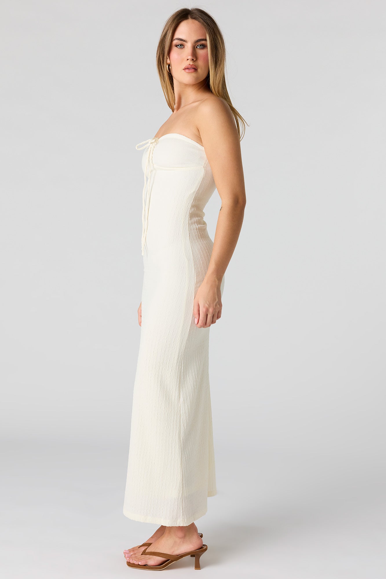 Braless Textured Tube Maxi Dress