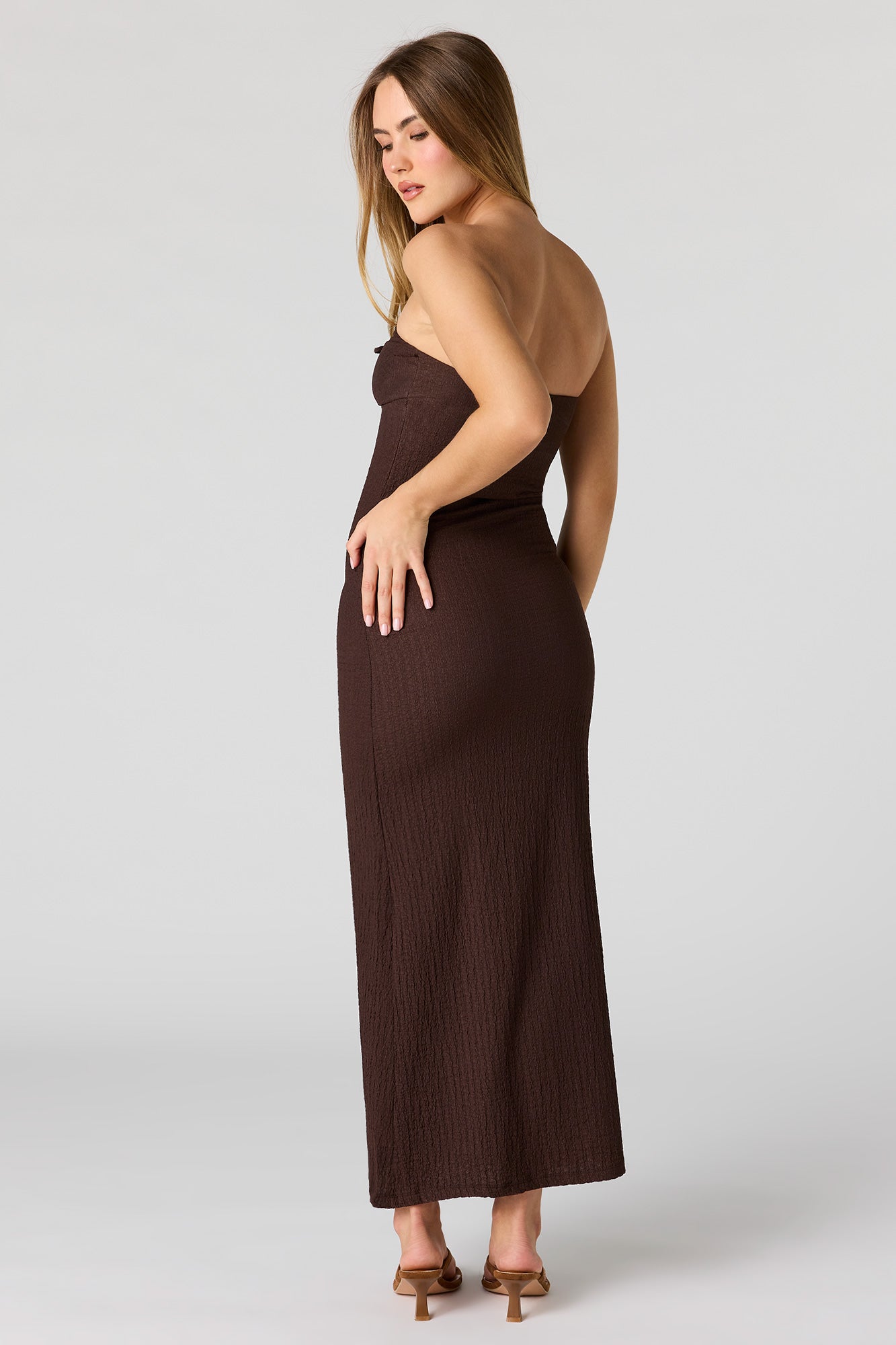 Braless Textured Tube Maxi Dress