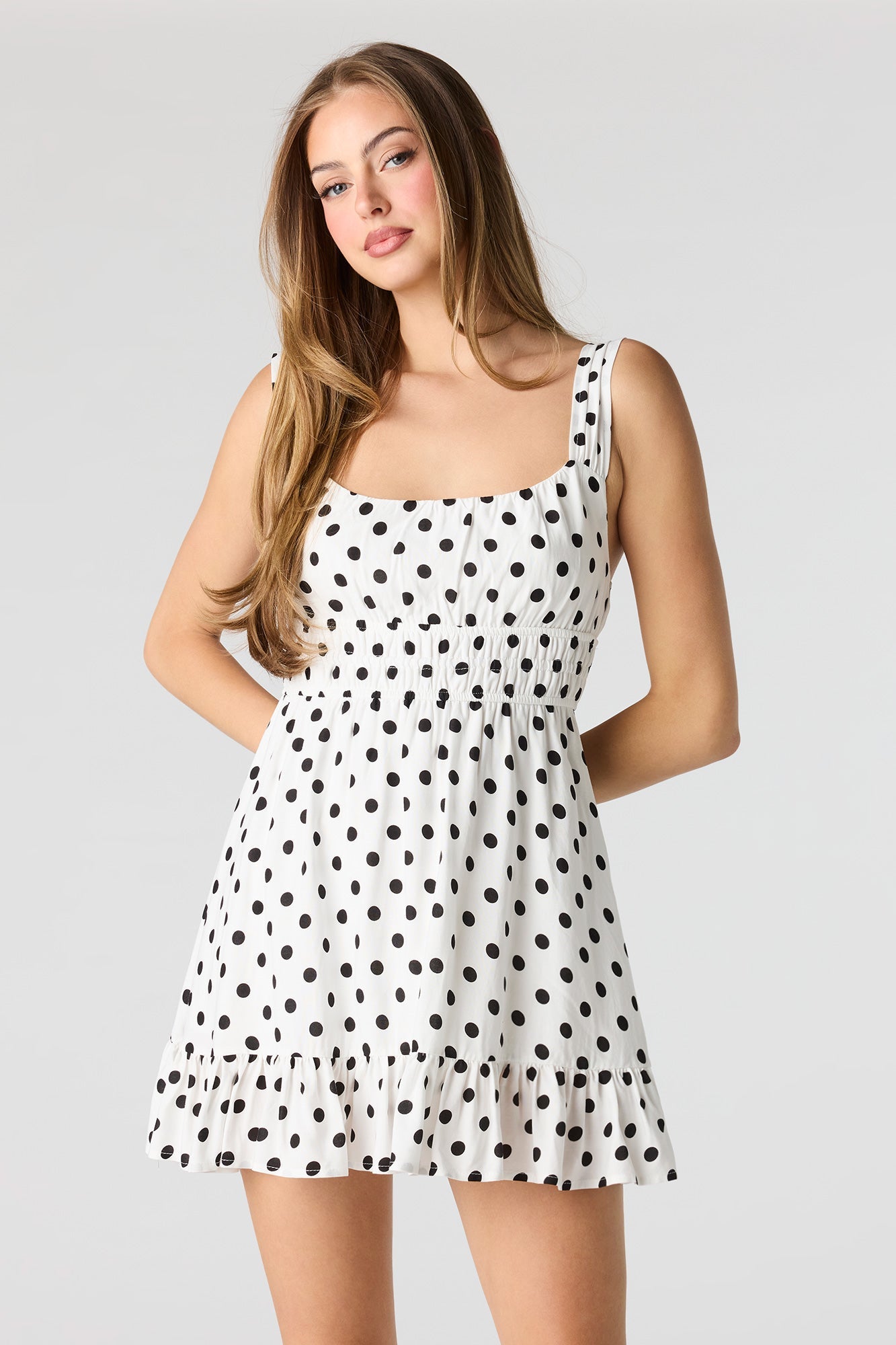 Printed Scoop Neck Mini Dress