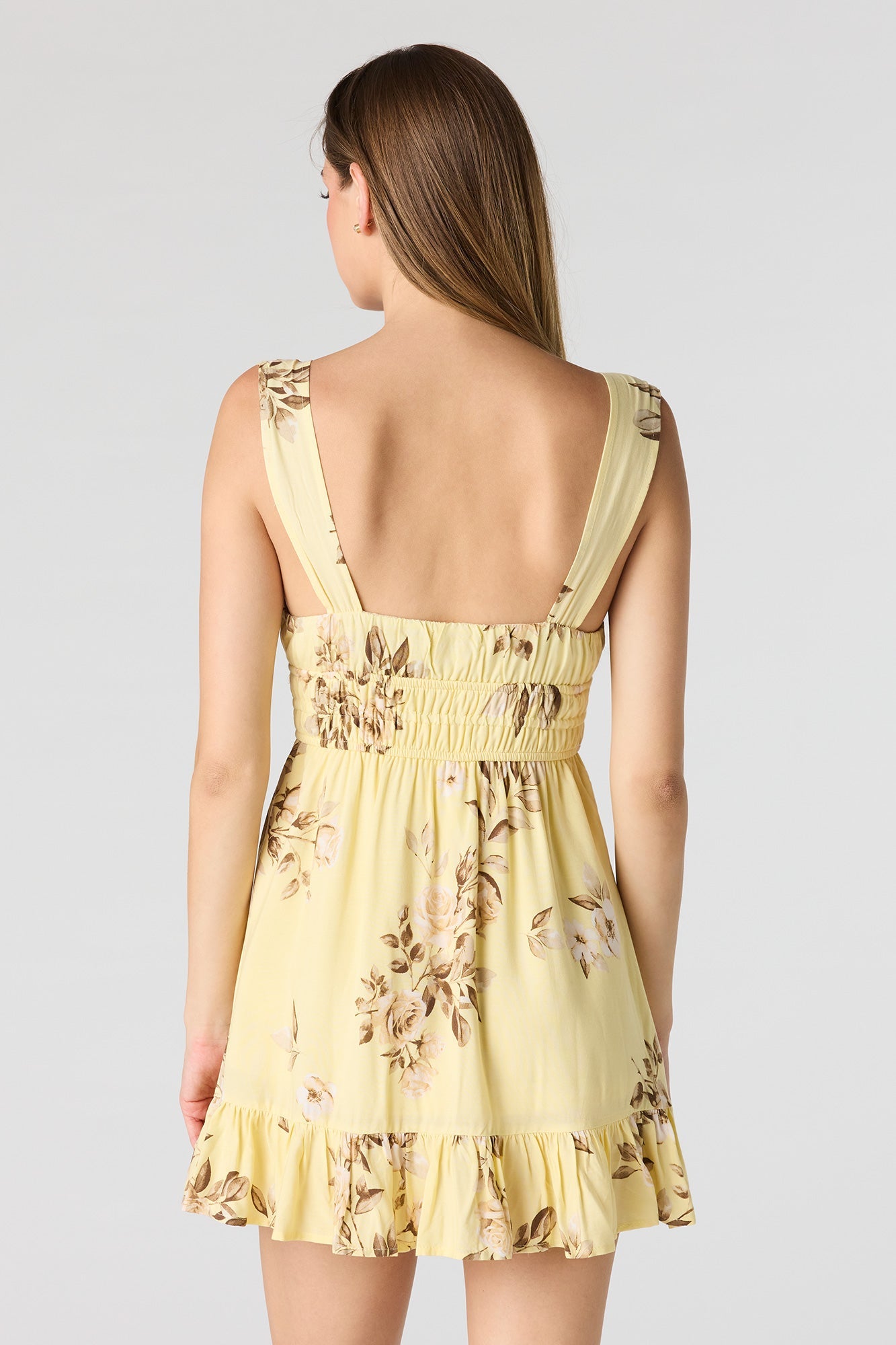 Printed Scoop Neck Mini Dress