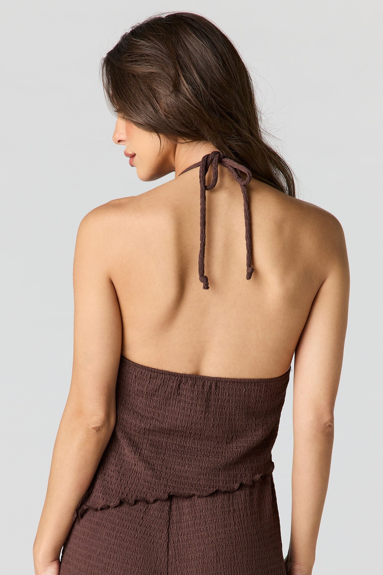 Textured Asymmetrical Halter Top