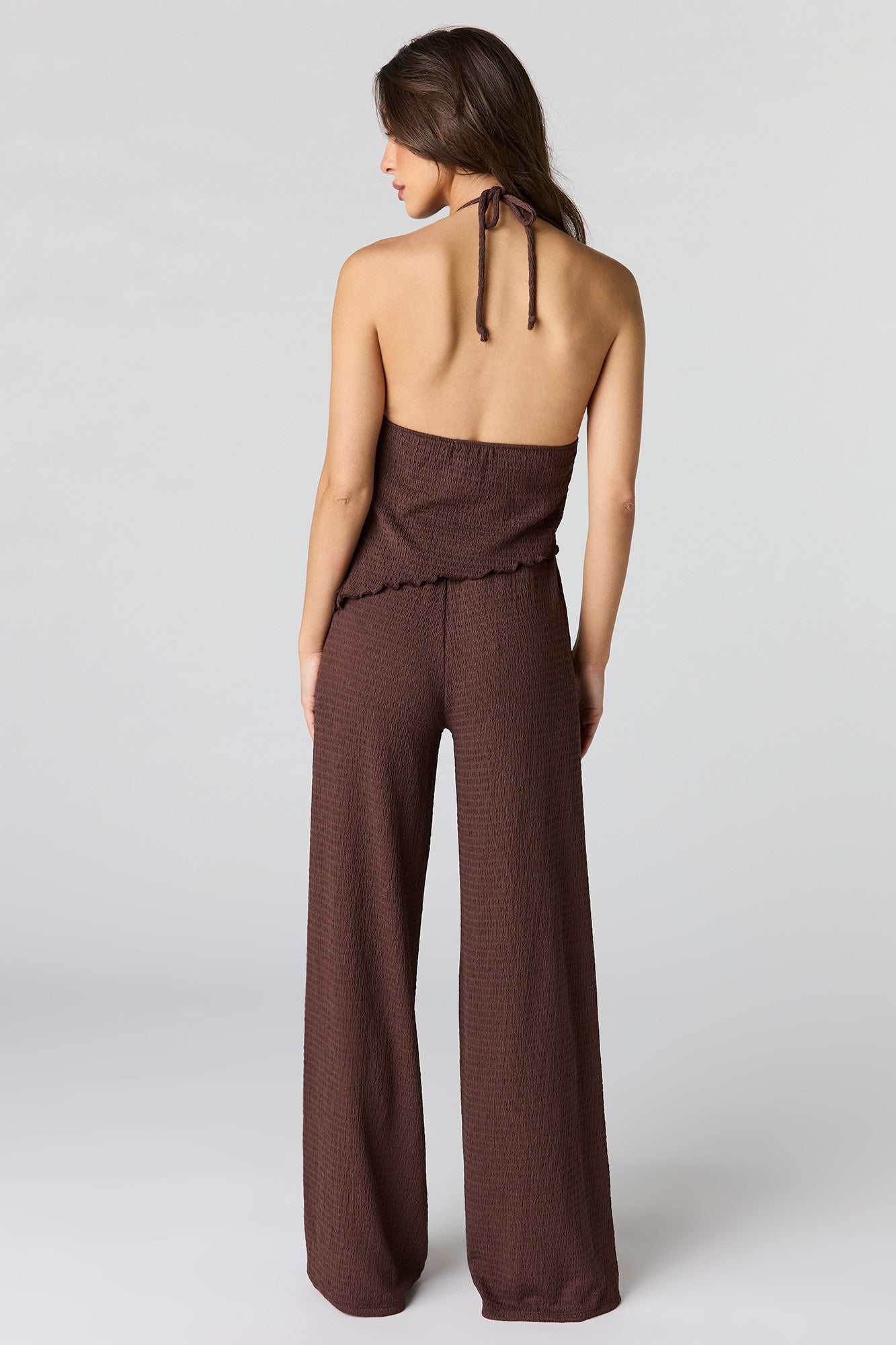 Textured Wide Leg Pant
