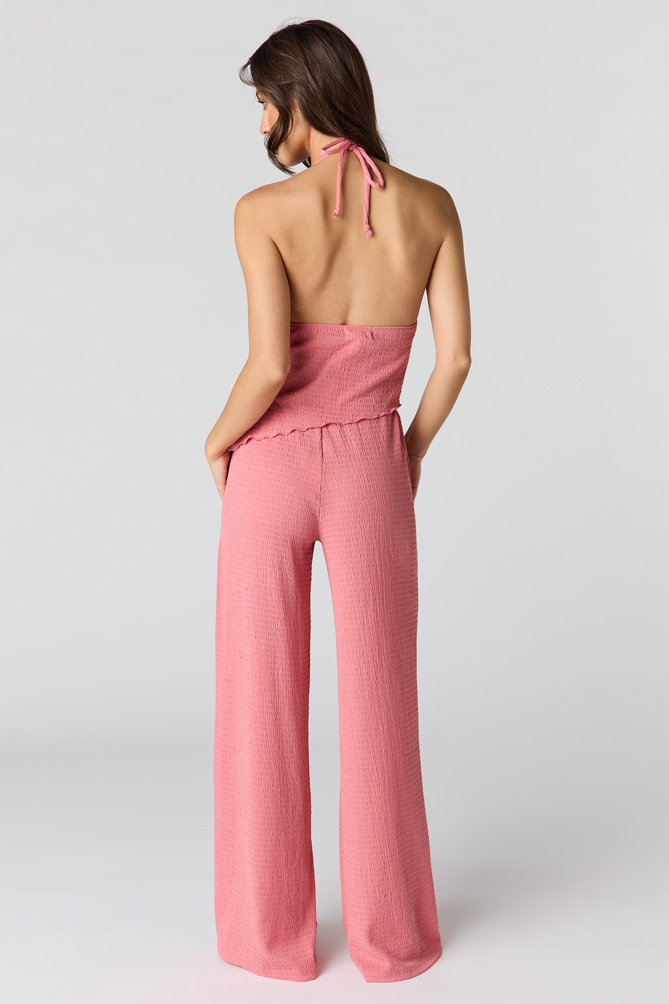 Textured Wide Leg Pant