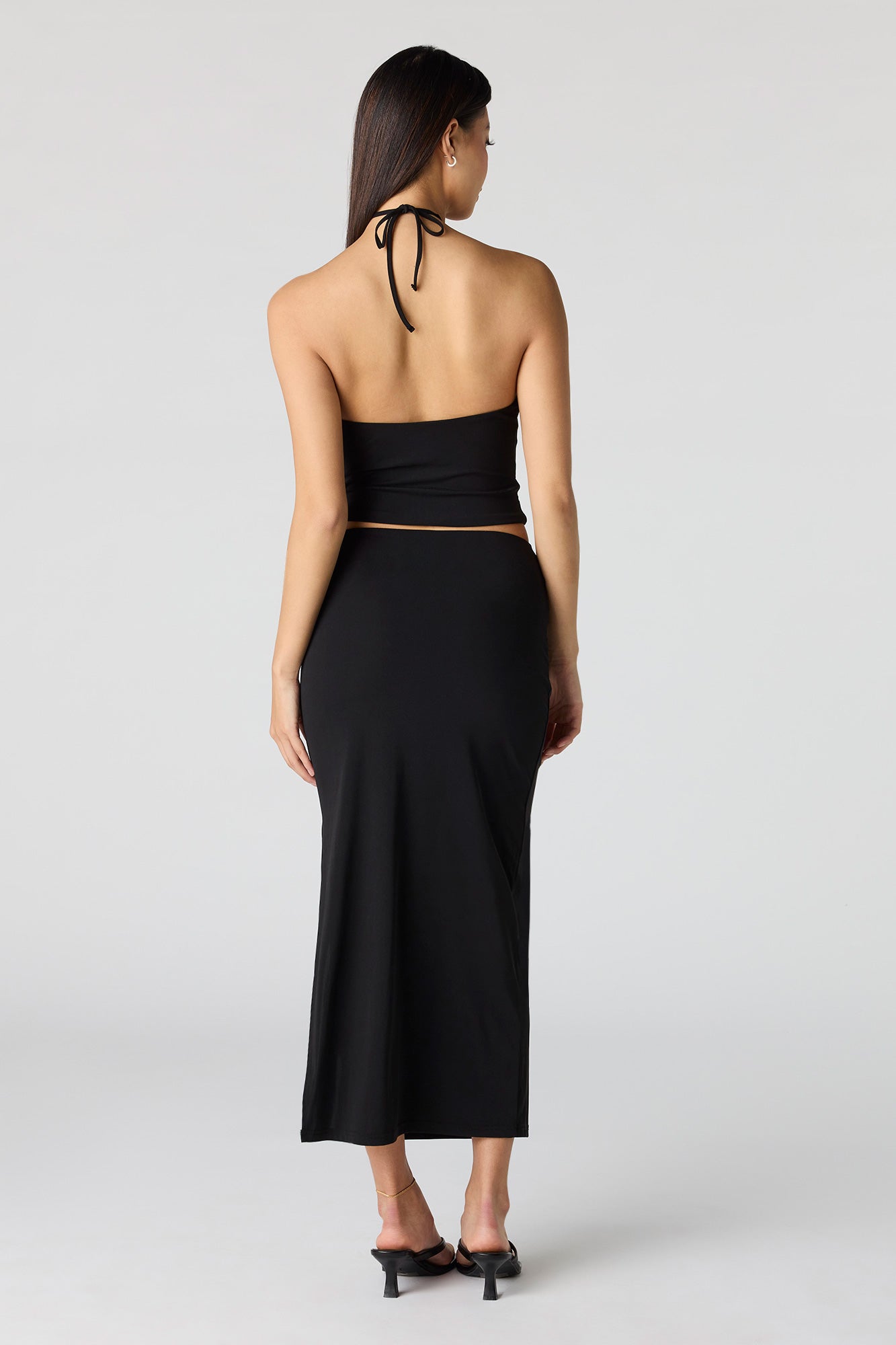 Knit Belted Midi Skirt