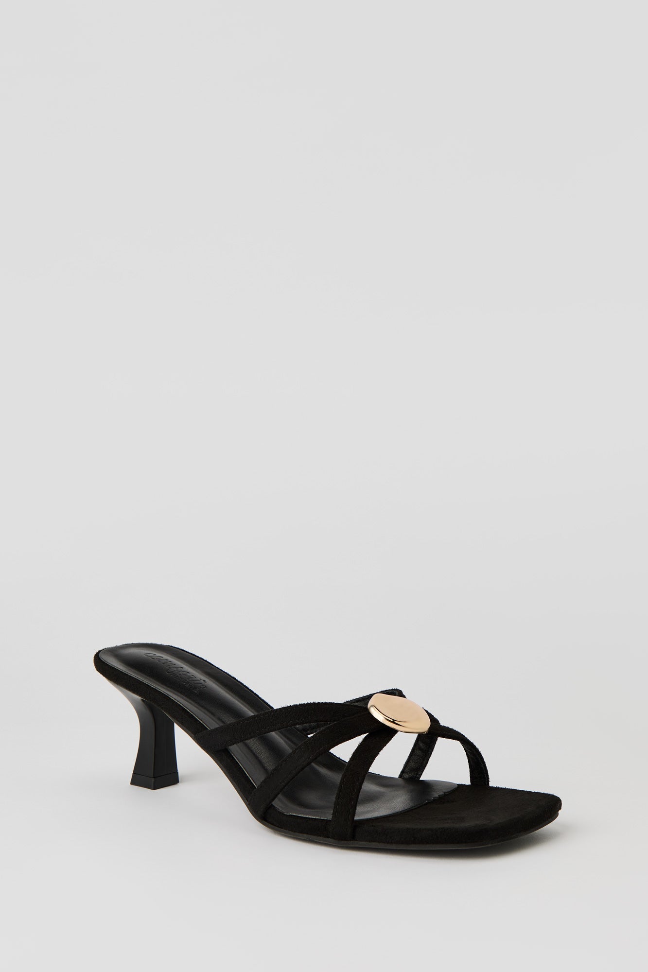 Metal Detail Strappy Kitten Heel