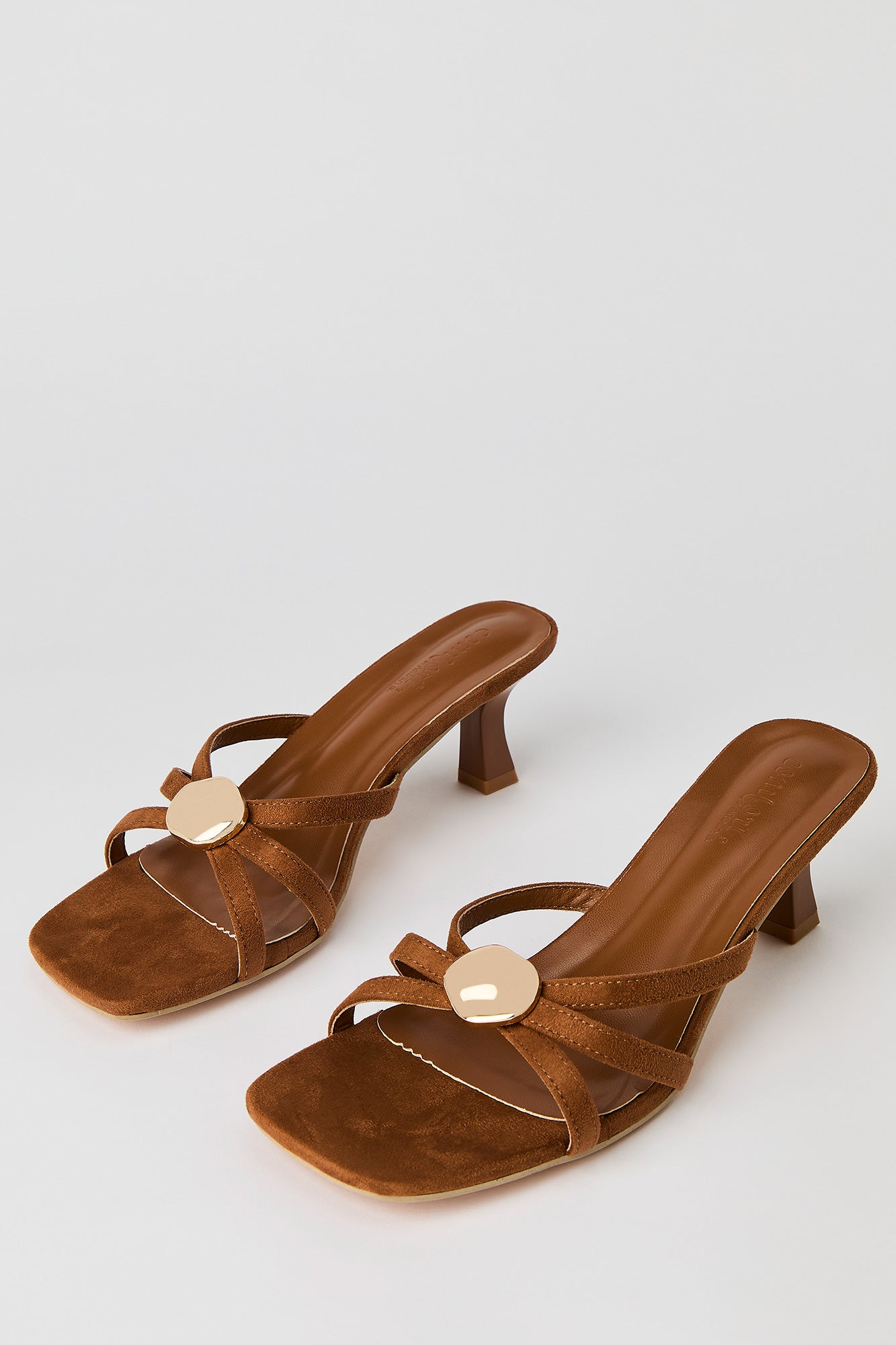 Metal Detail Strappy Kitten Heel