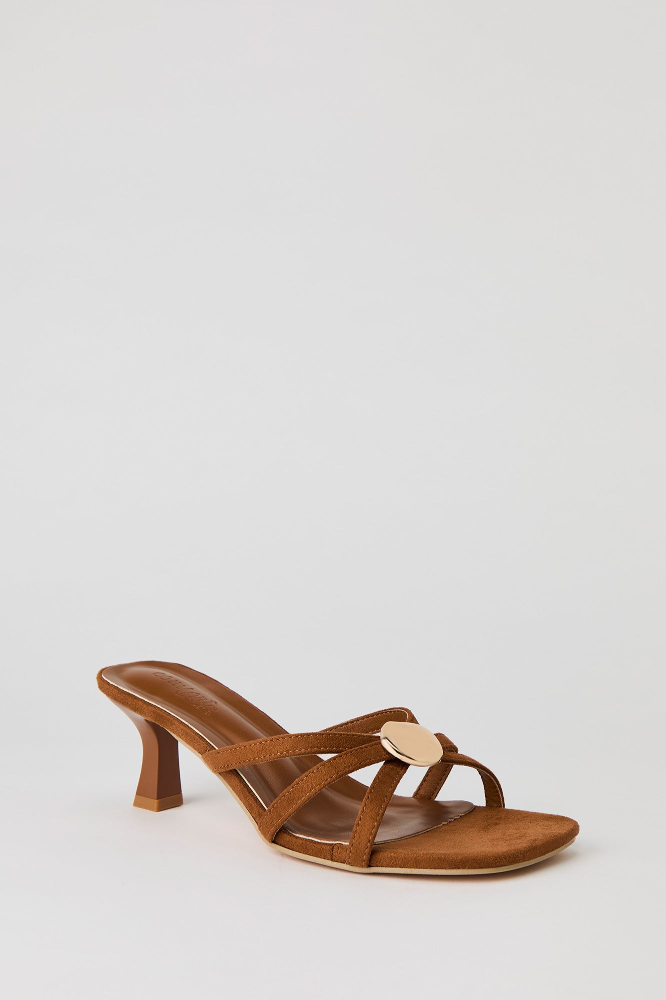 Metal Detail Strappy Kitten Heel