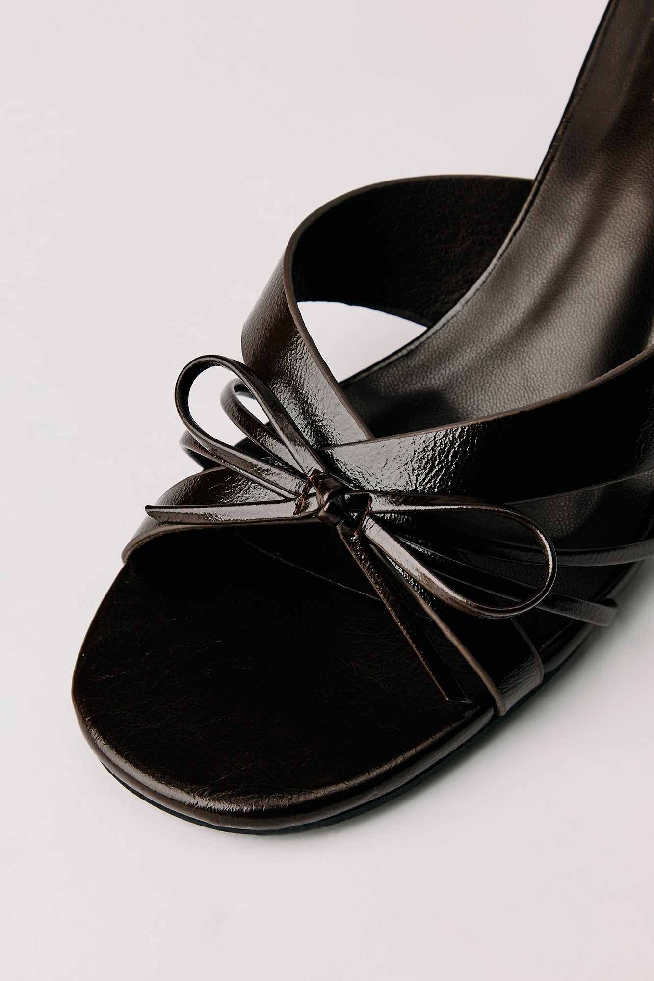 Strappy Bow Kitten Heeled Mule