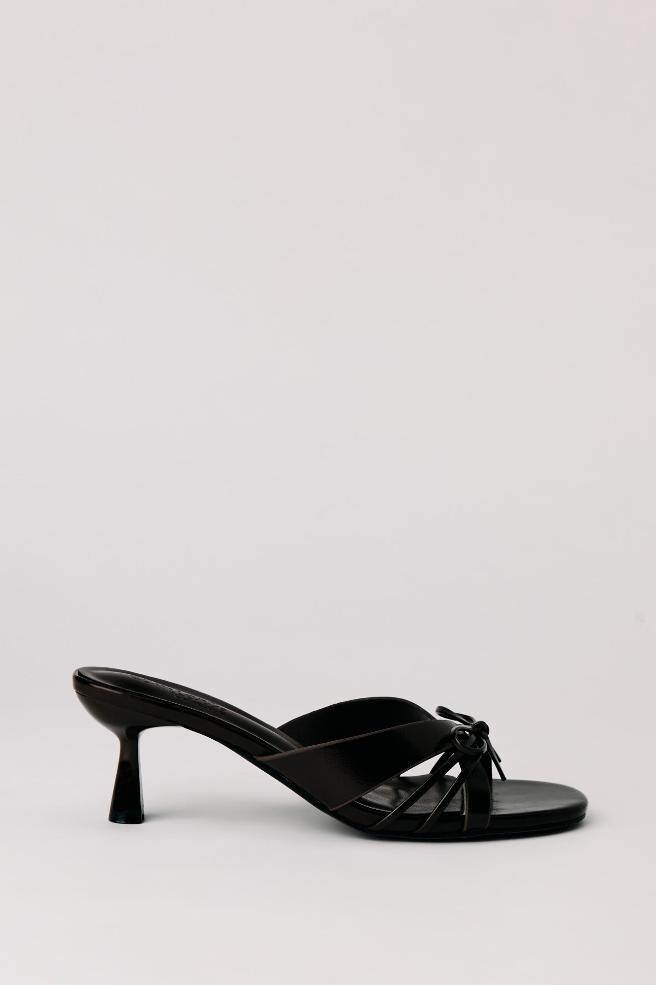 Strappy Bow Kitten Heeled Mule