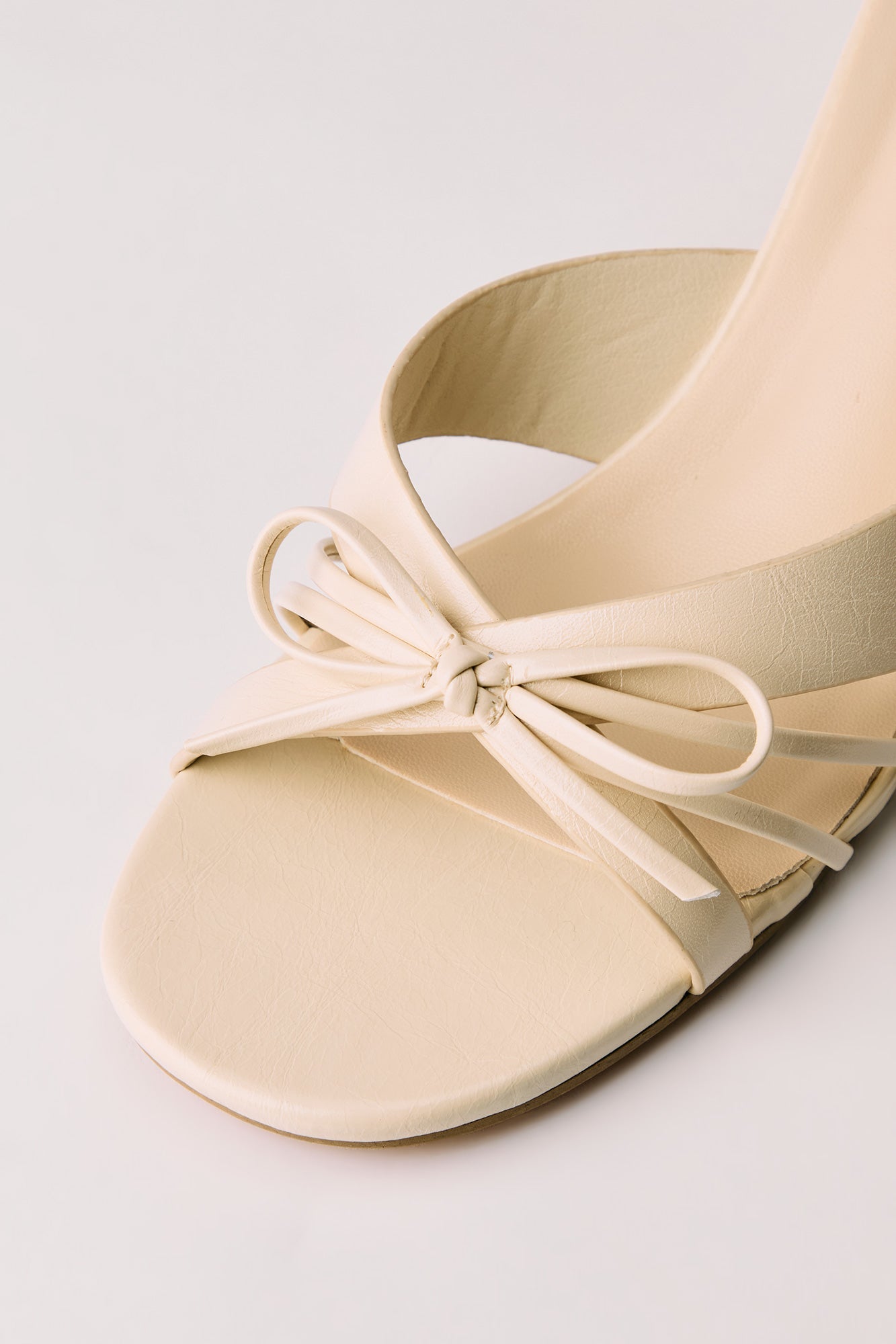 Strappy Bow Kitten Heeled Mule