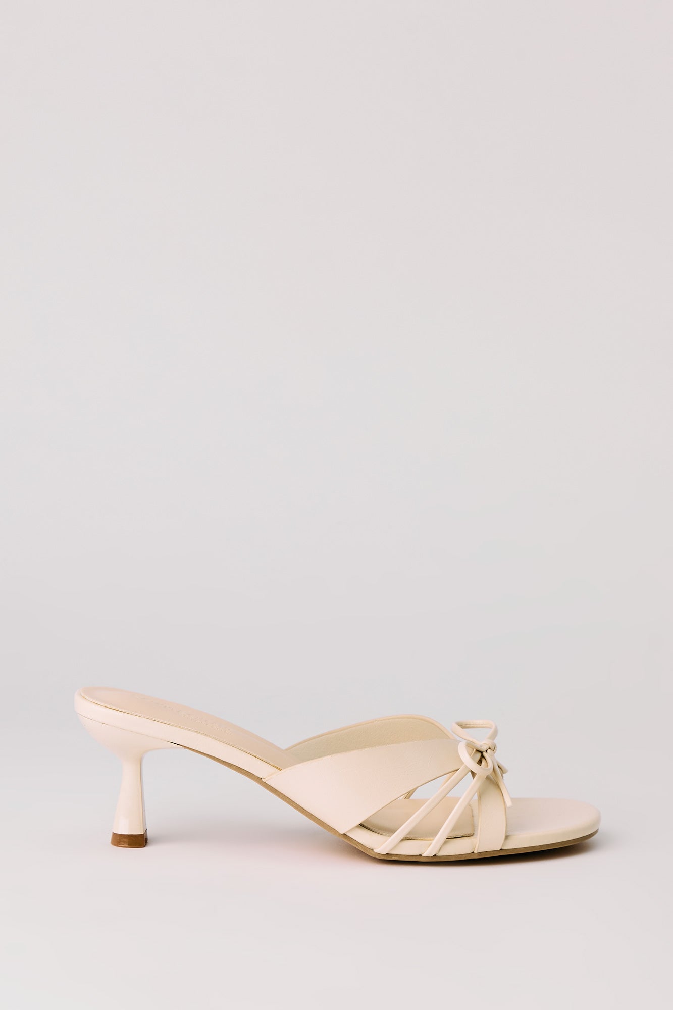 Strappy Bow Kitten Heeled Mule