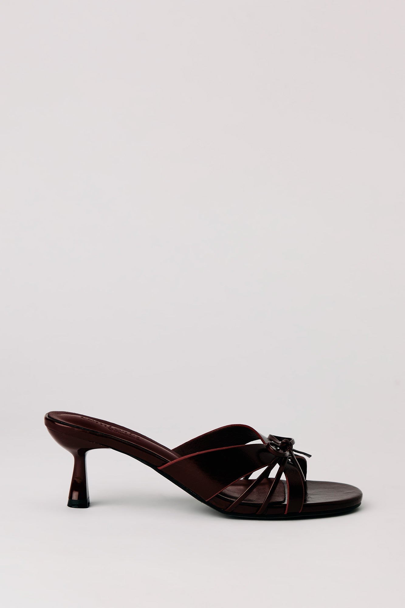 Strappy Bow Kitten Heeled Mule