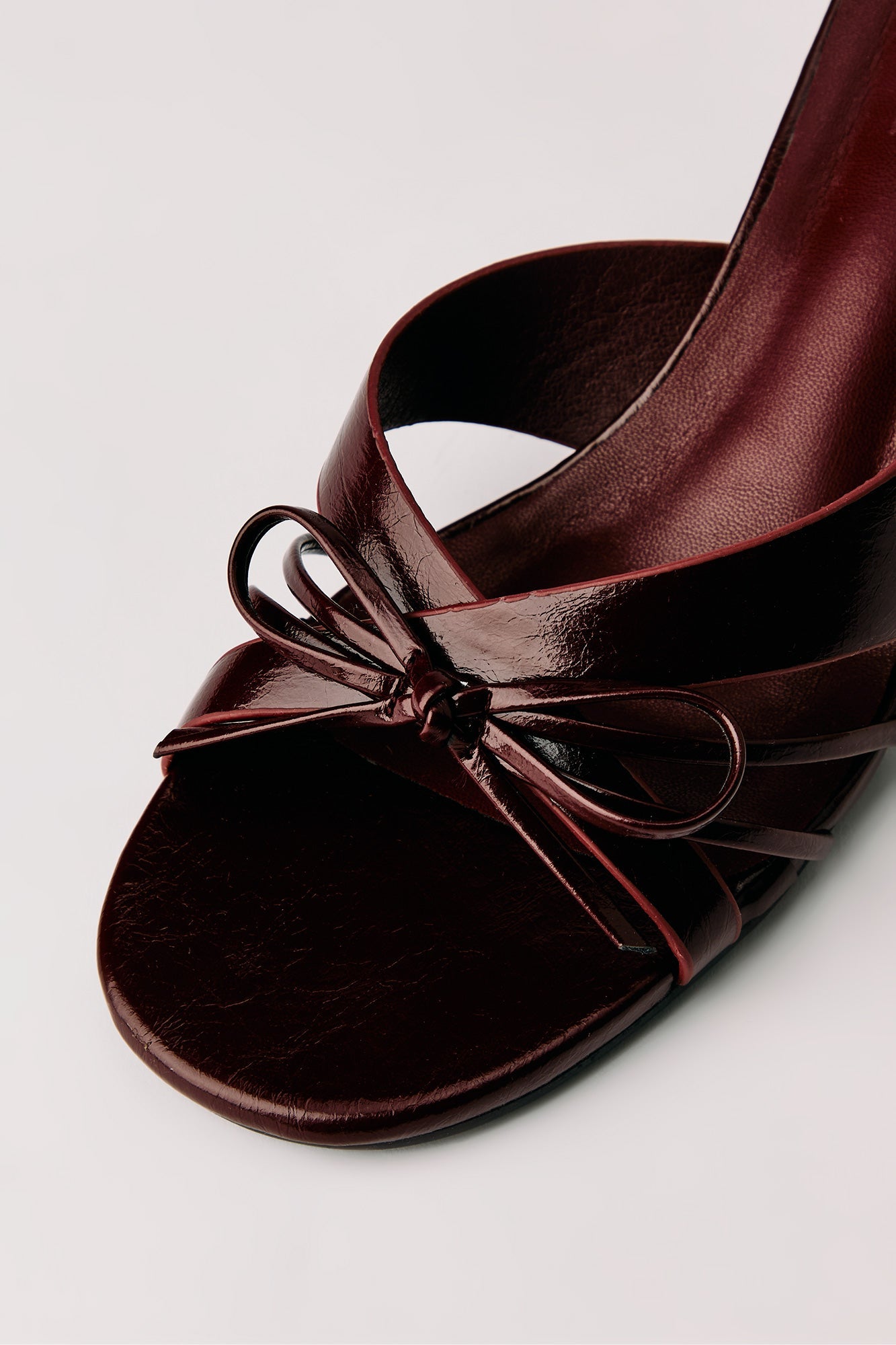 Strappy Bow Kitten Heeled Mule