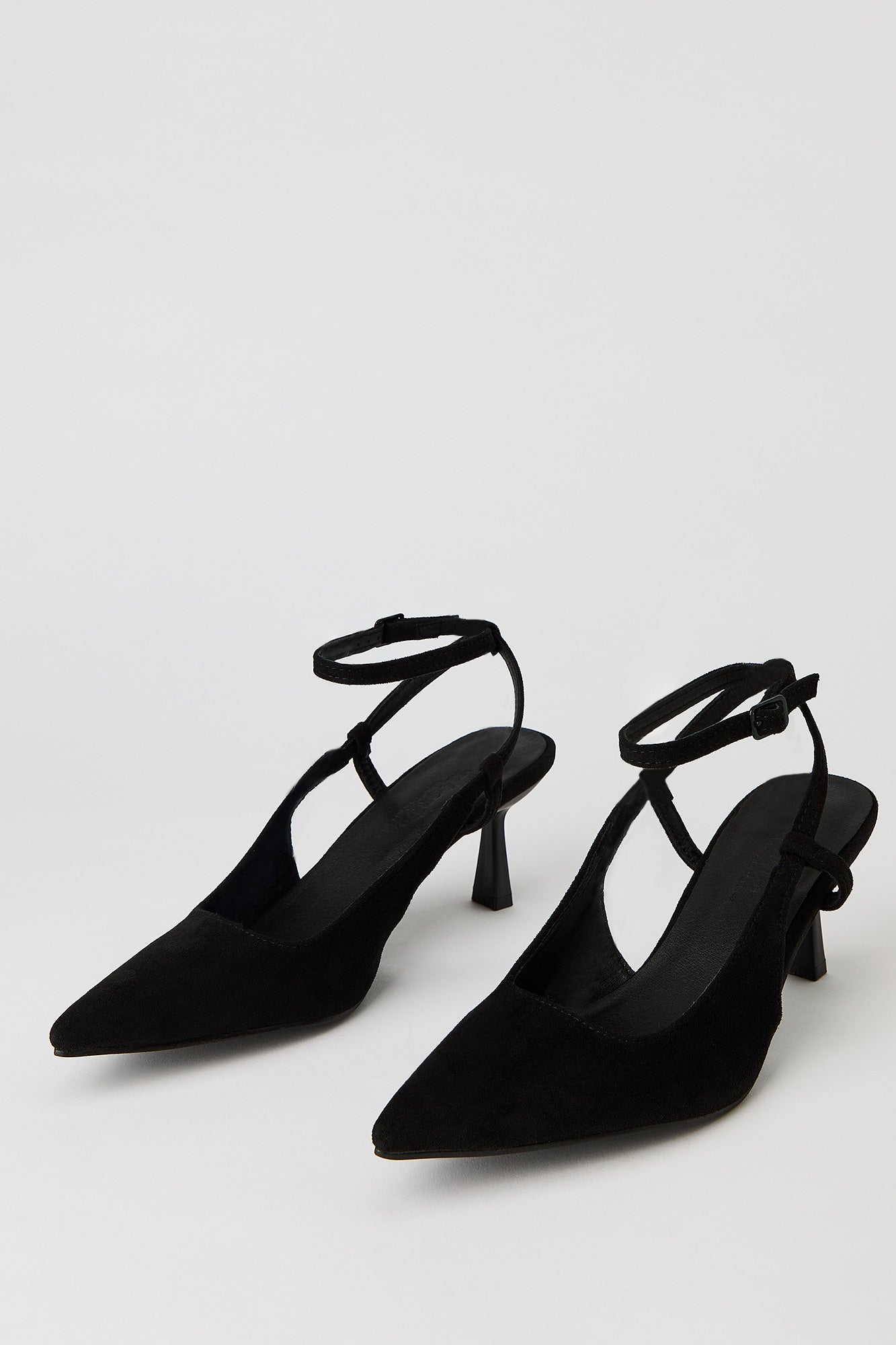 Faux Suede Slingback Kitten Heel