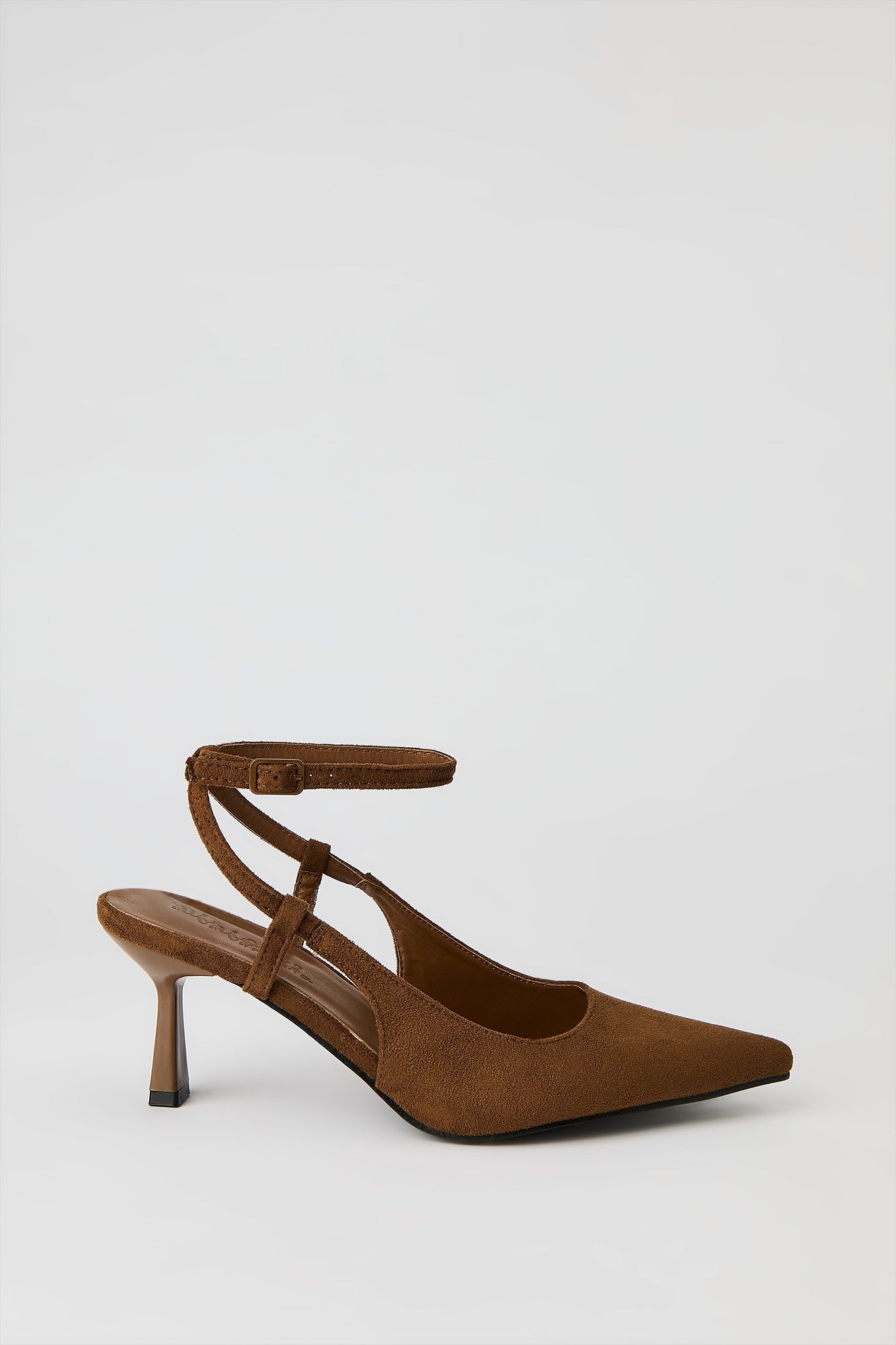 Faux Suede Slingback Kitten Heel