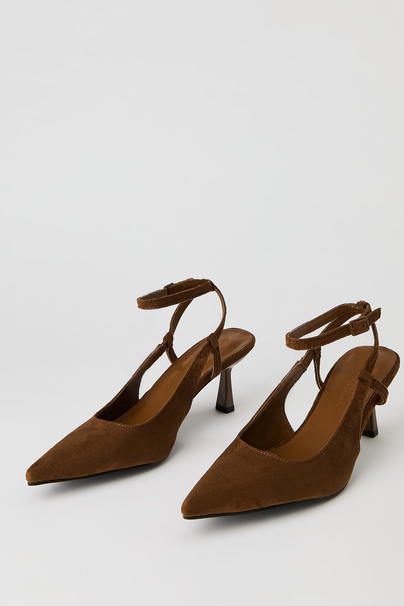 Faux Suede Slingback Kitten Heel