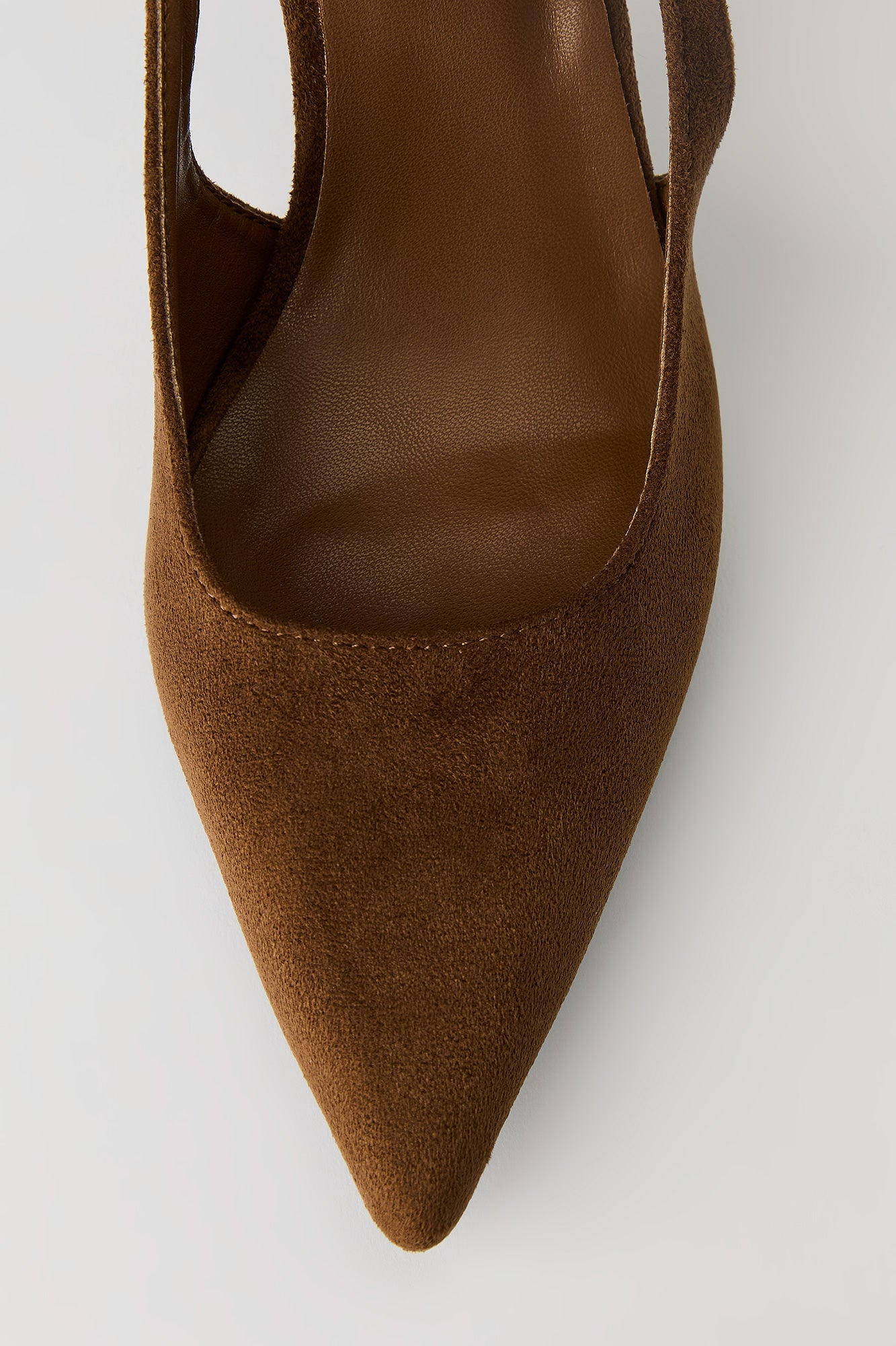 Faux Suede Slingback Kitten Heel