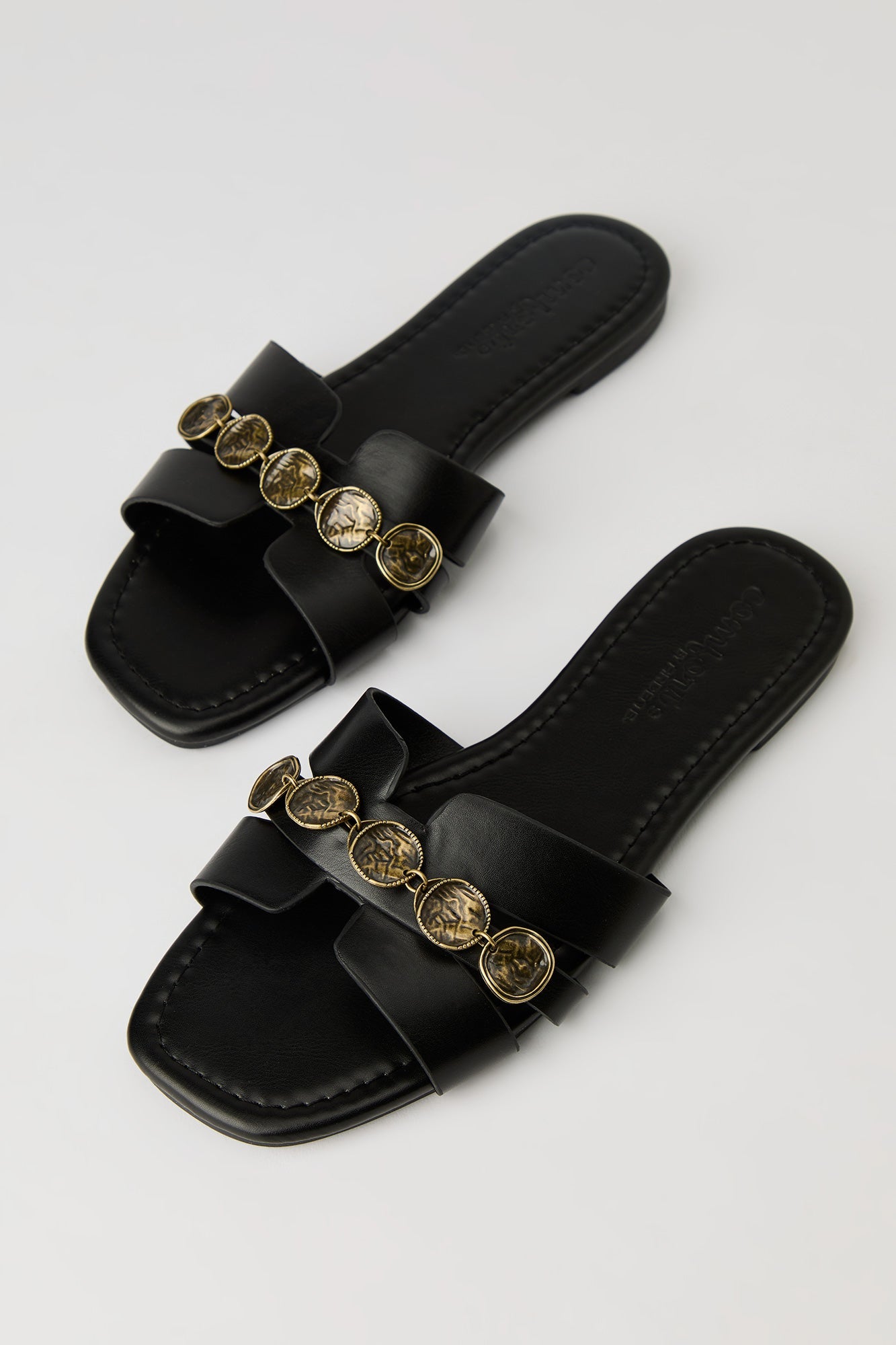Metal Coin H Band Sandal