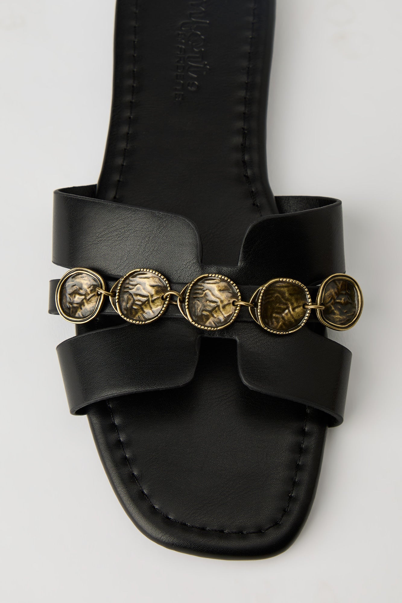 Metal Coin H Band Sandal