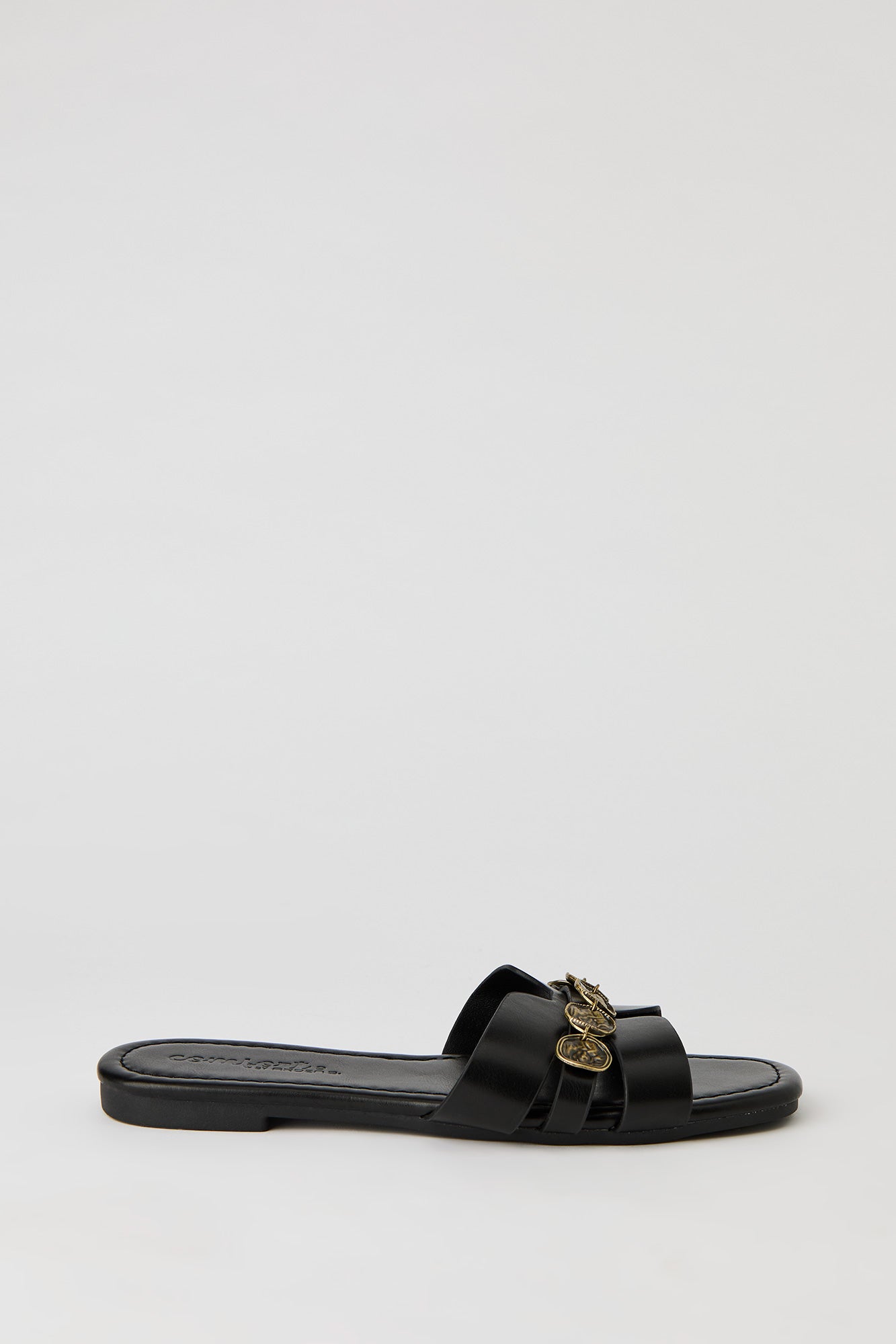 Metal Coin H Band Sandal
