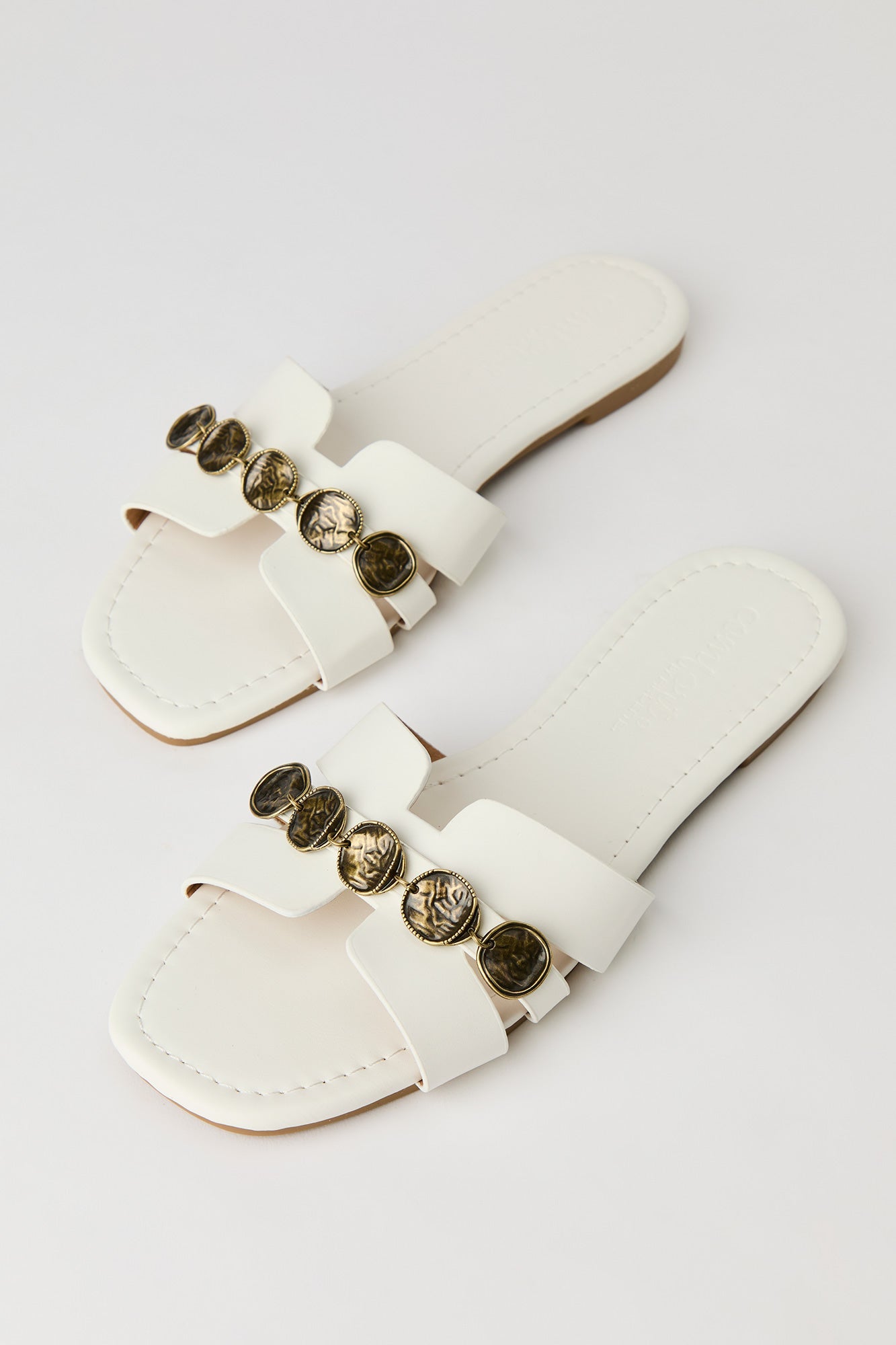 Metal Coin H Band Sandal
