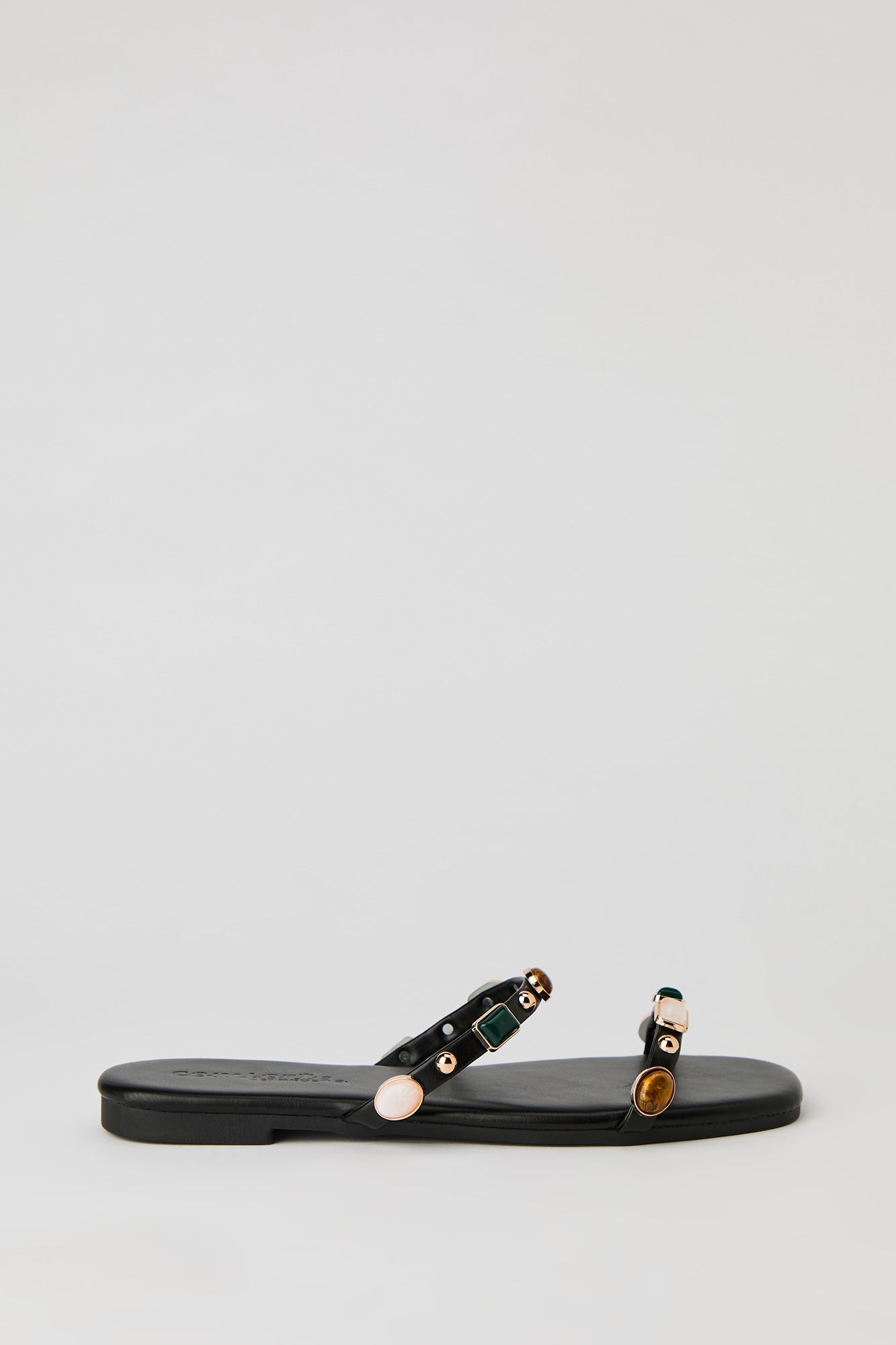 Stone Bead Double Band Sandal