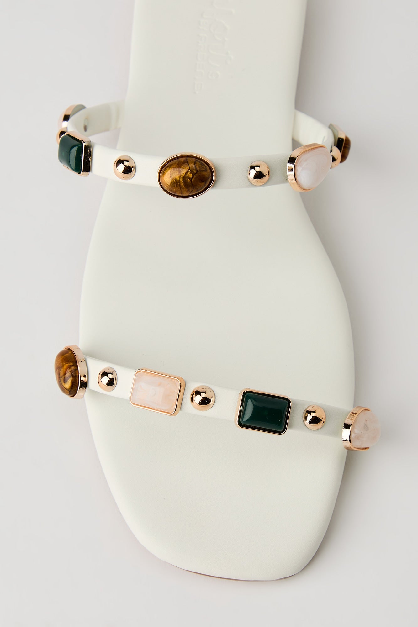 Stone Bead Double Band Sandal